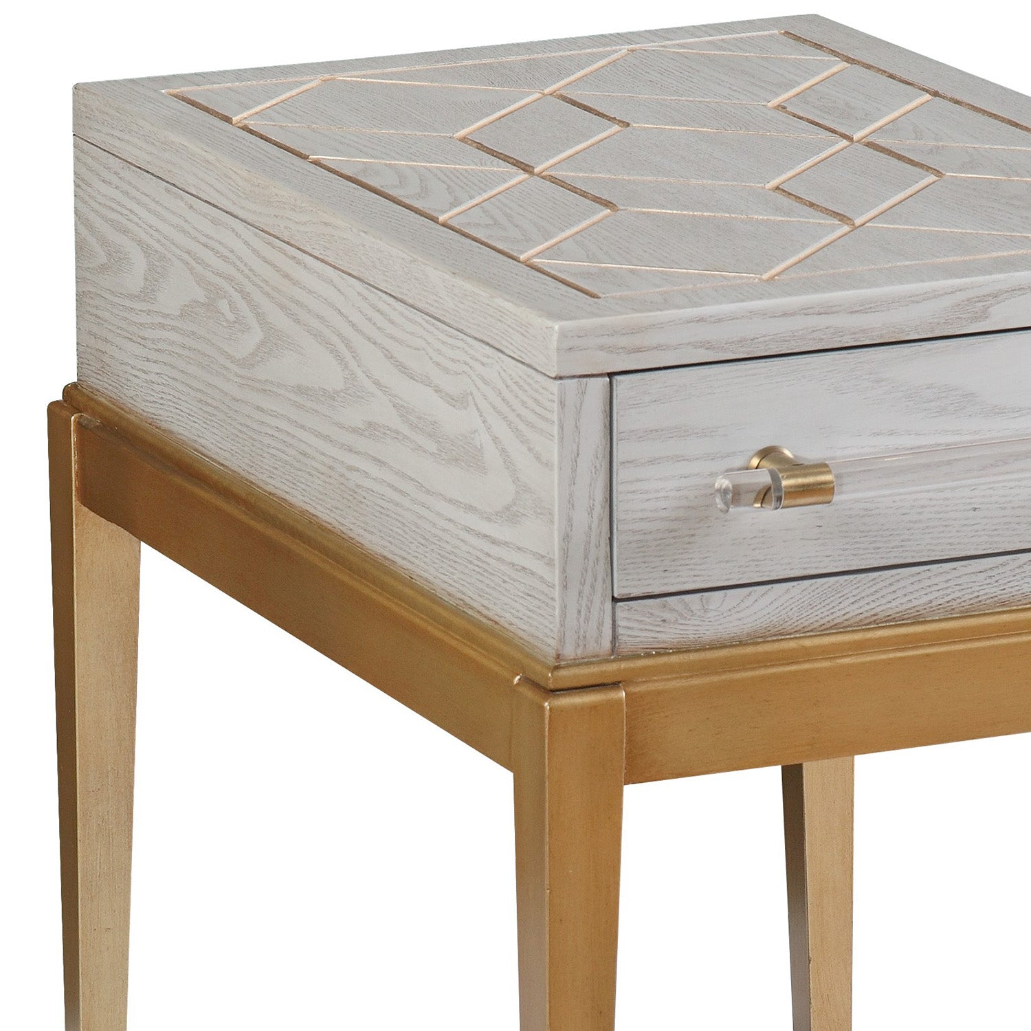 Bassett Mirror Gray Perrine Wood Chairside Table