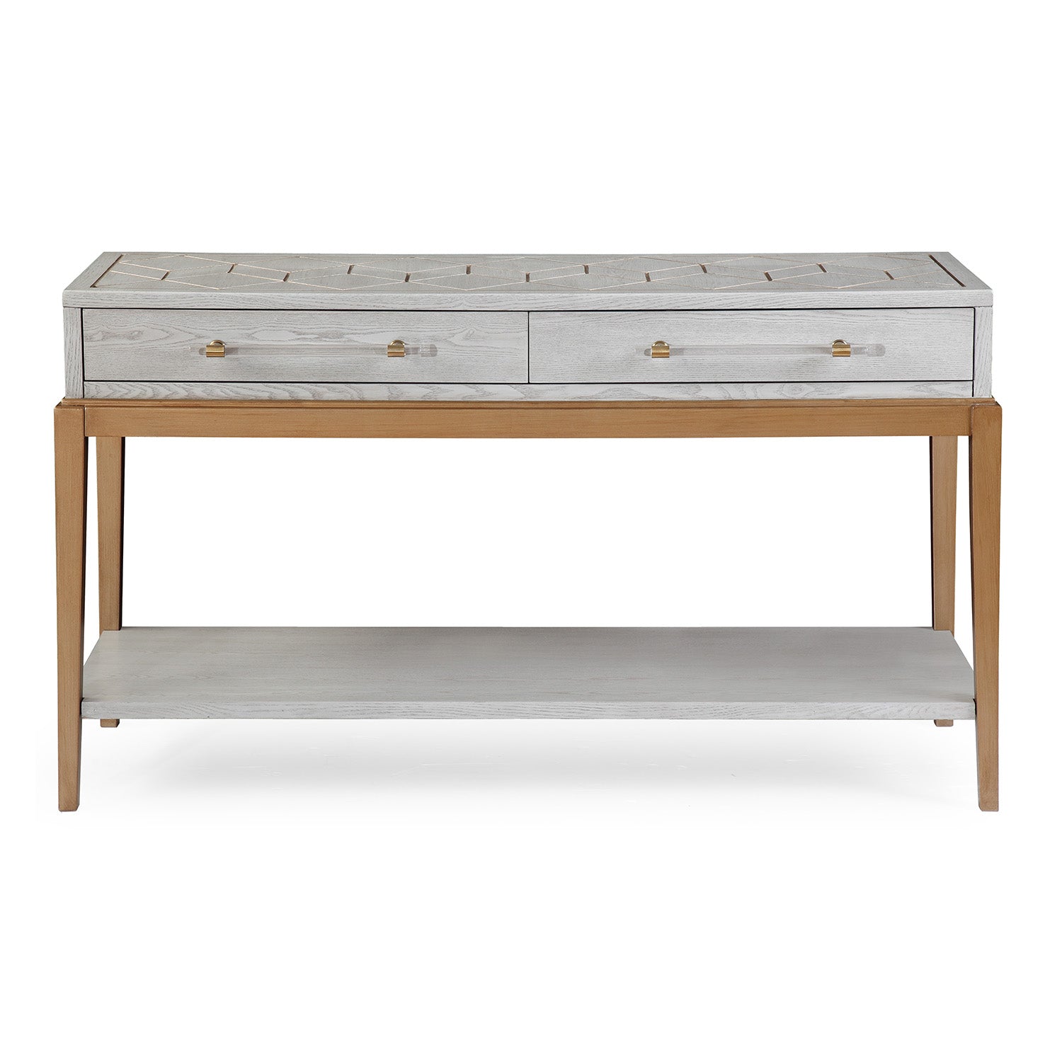 Bassett Mirror Gray Perrine Wood Console Table