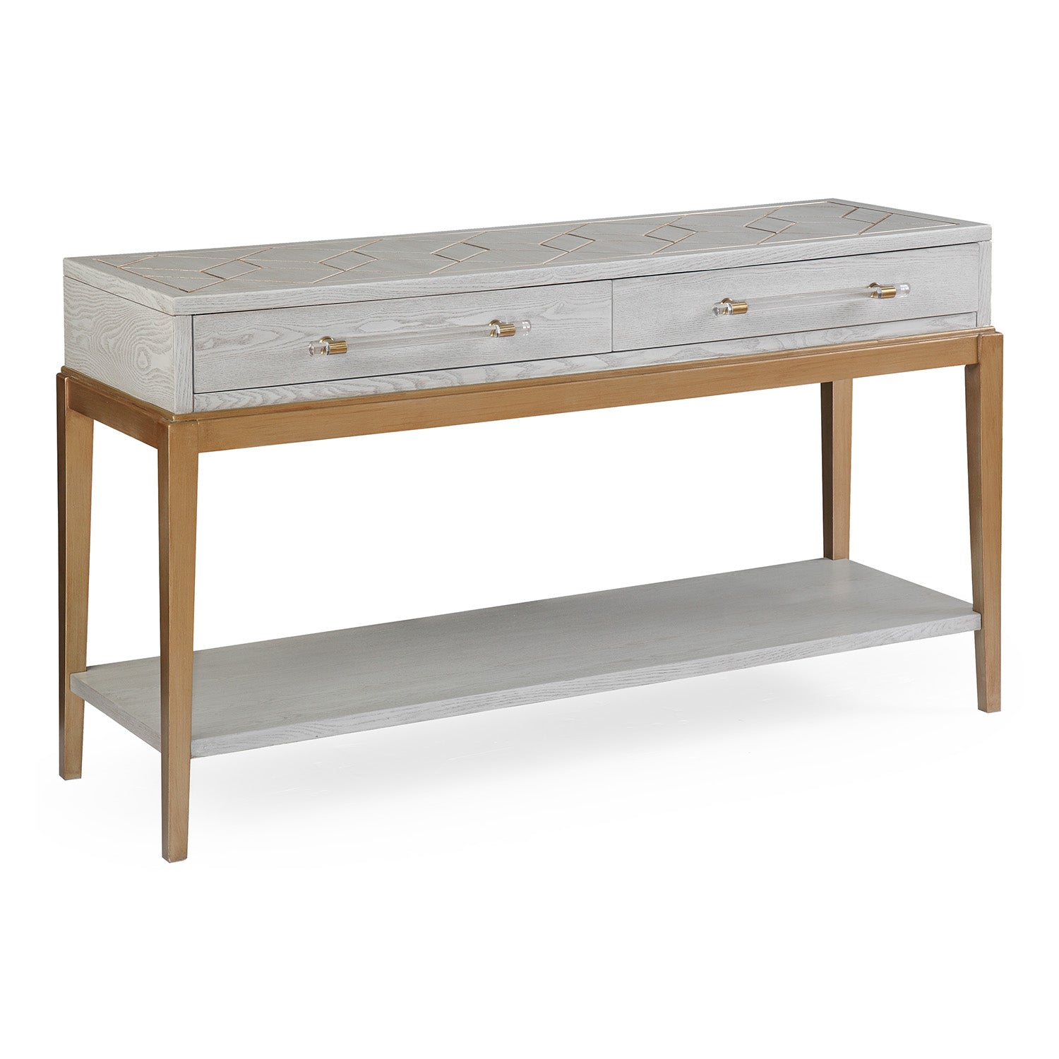 Bassett Mirror Gray Perrine Wood Console Table