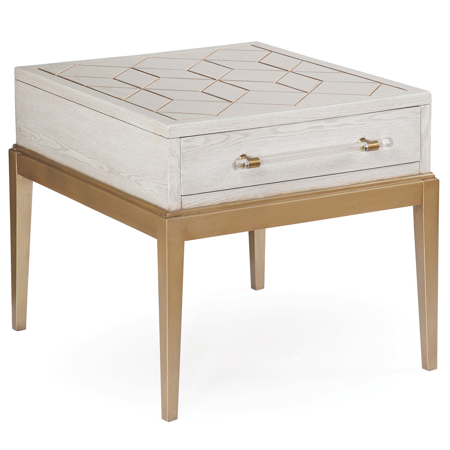 Bassett Mirror Perrine White End Table