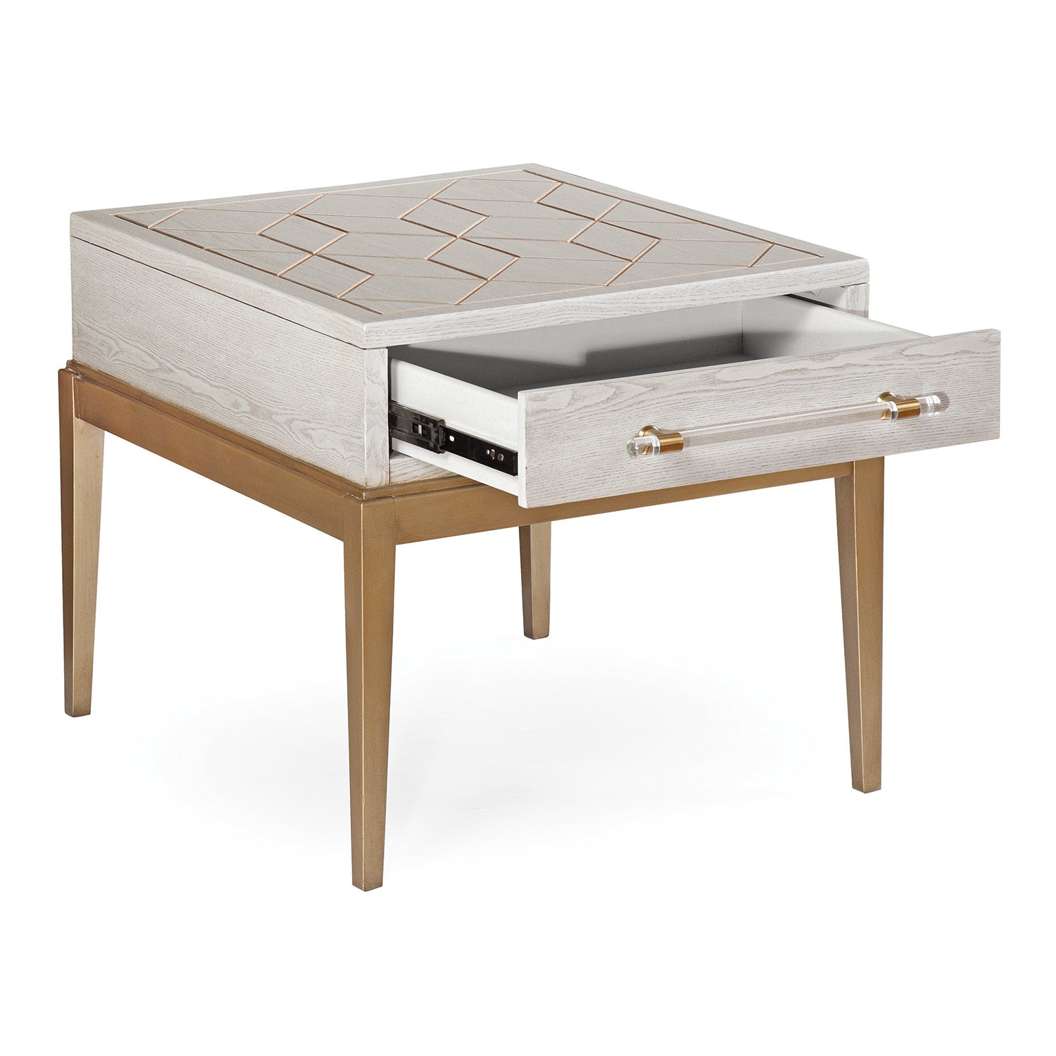 Bassett Mirror Perrine White End Table