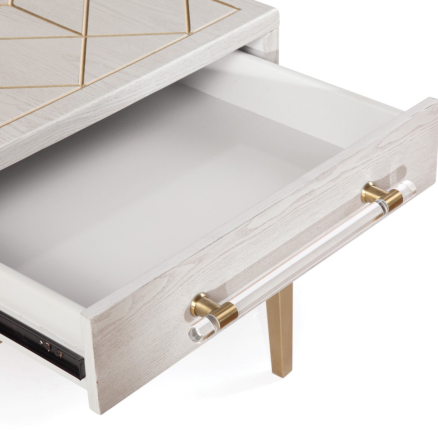 Bassett Mirror Perrine White End Table