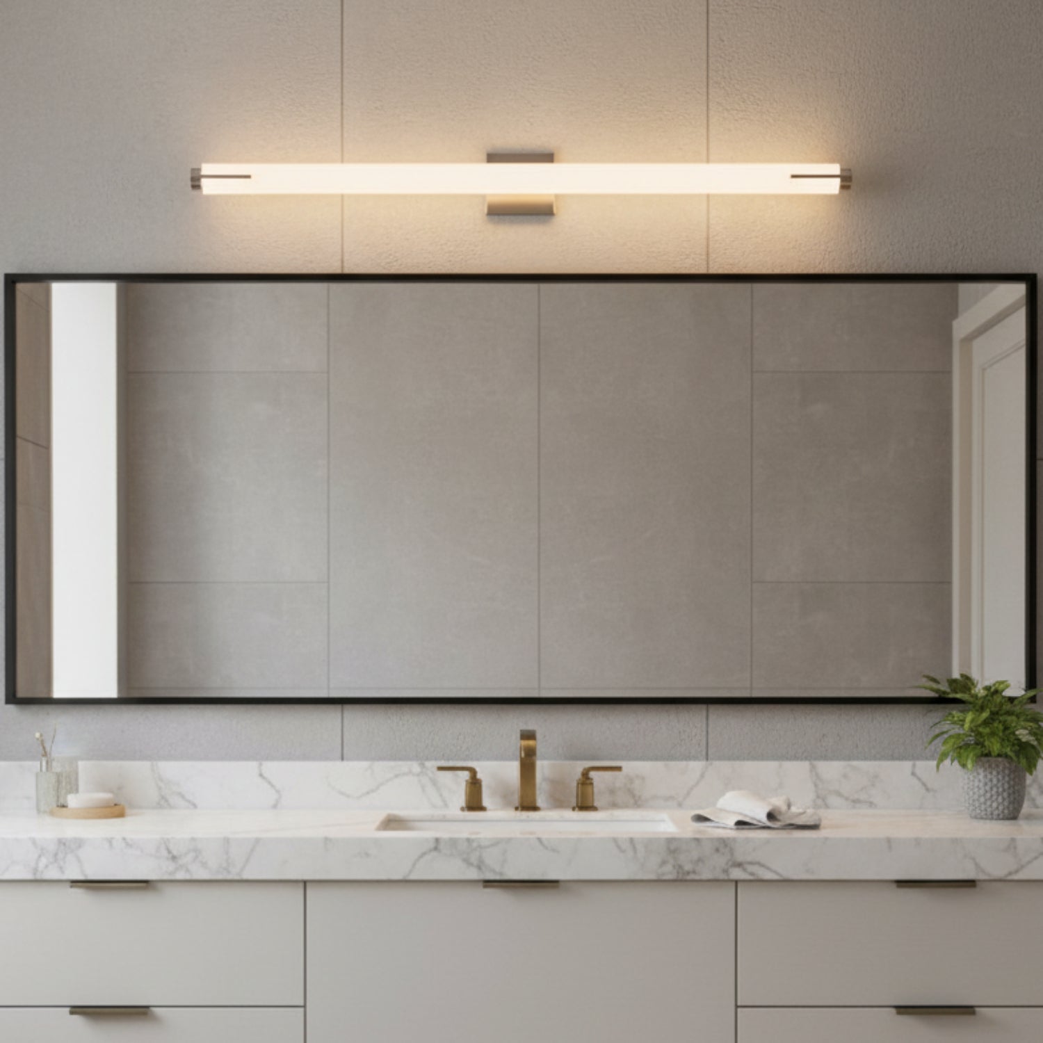 Sonneman Tubo Slim Led Satin Nickel 2433.13-ST Bath And Vanity Light