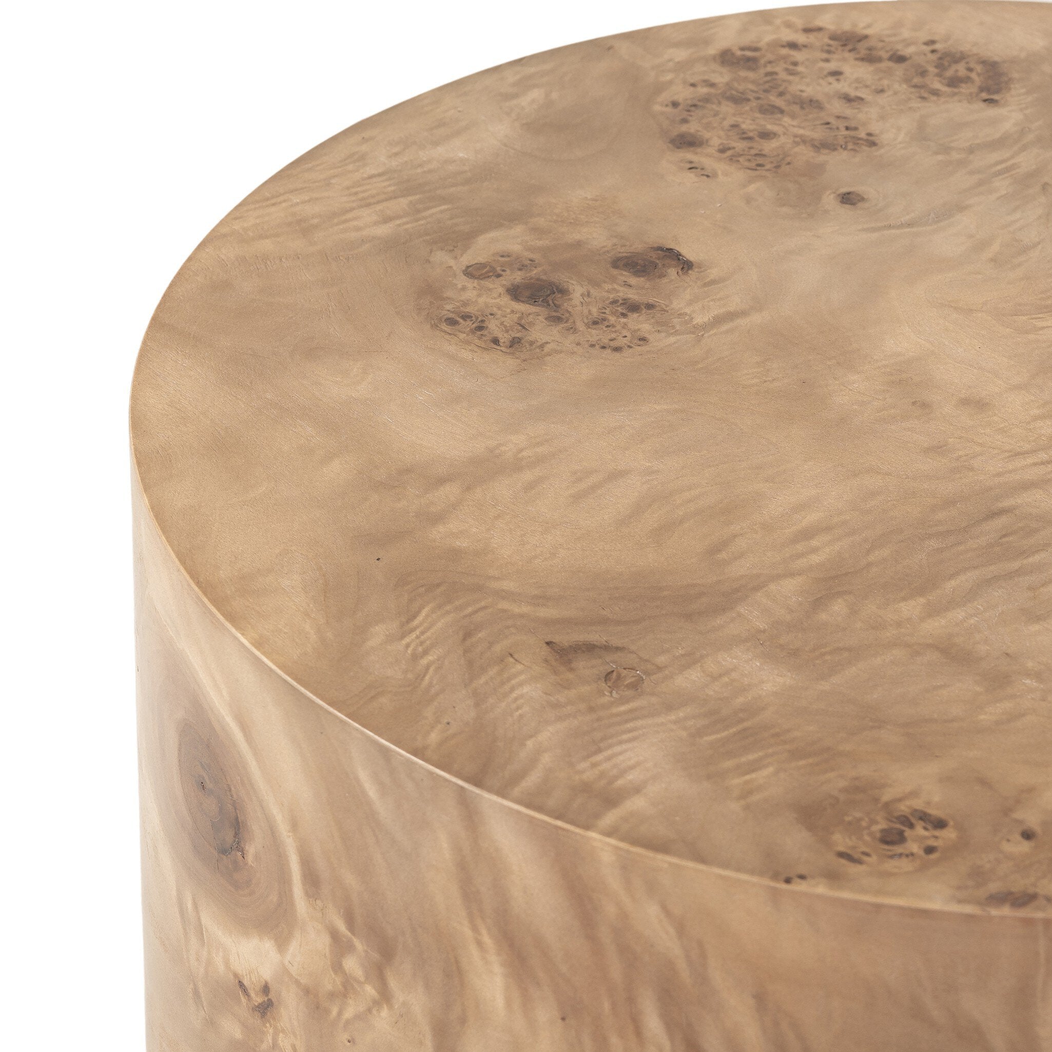 Four Hands Caya Caramel Burl End Table material close-up