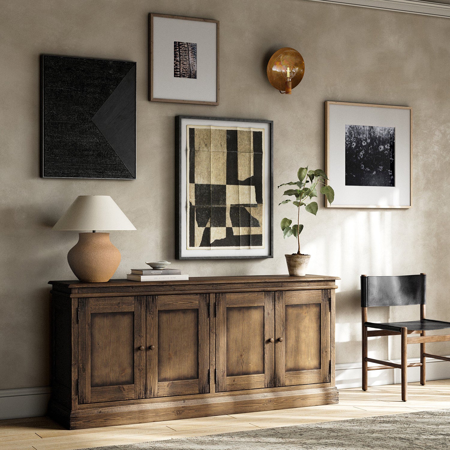 Four Hands Obsidian Framed Art Set