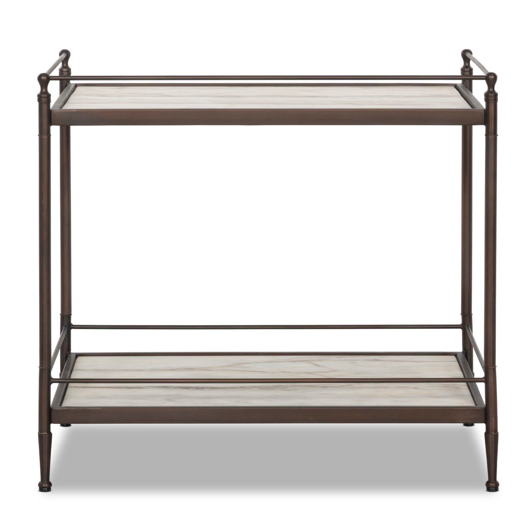 Four Hands Eisen Striated Marble Nightstand back view