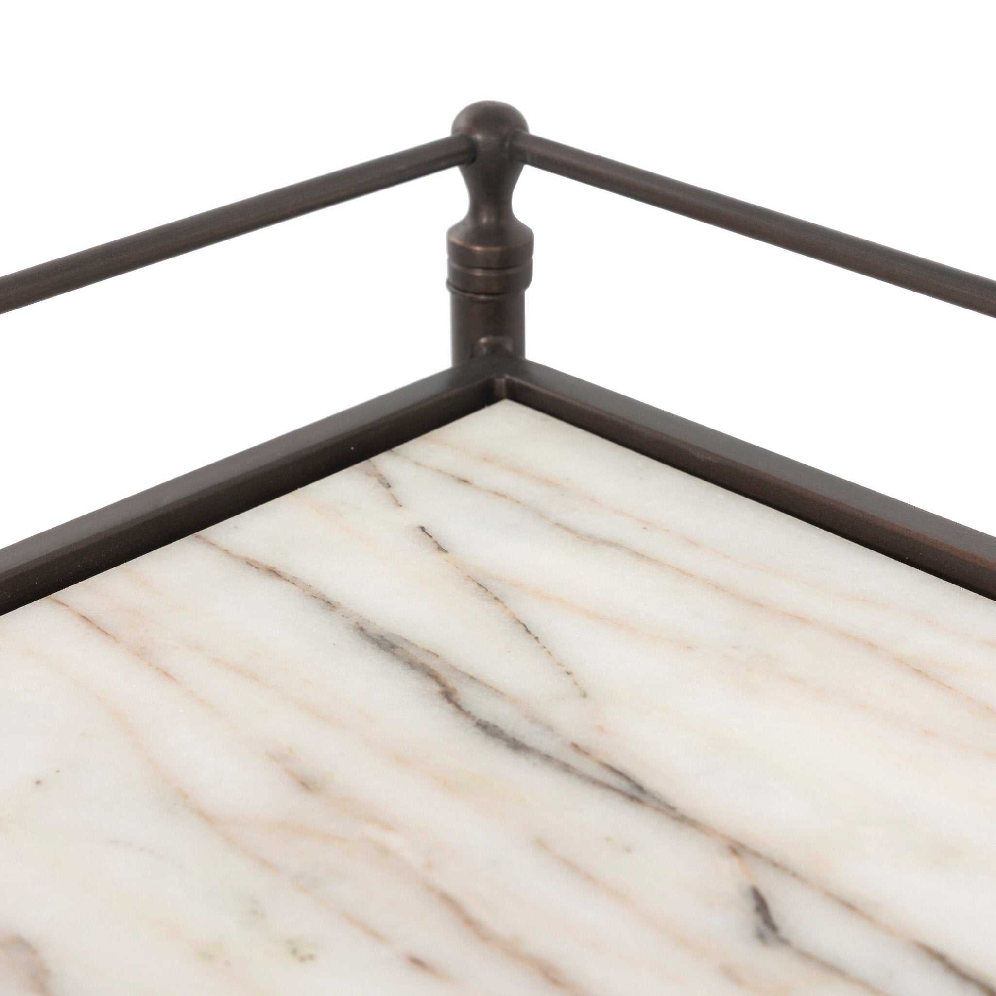 Four Hands Eisen Striated Marble Nightstand detail view 3