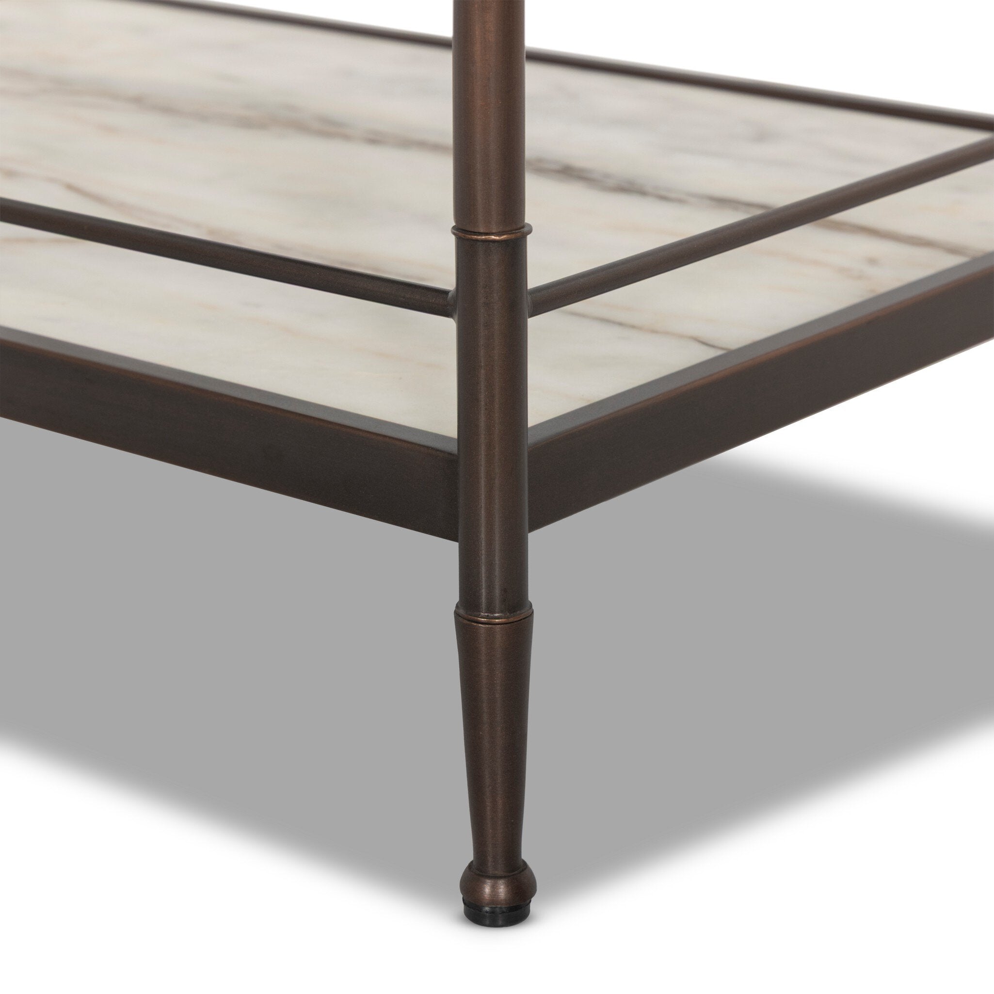 Four Hands Eisen Striated Marble Nightstand detail view 5