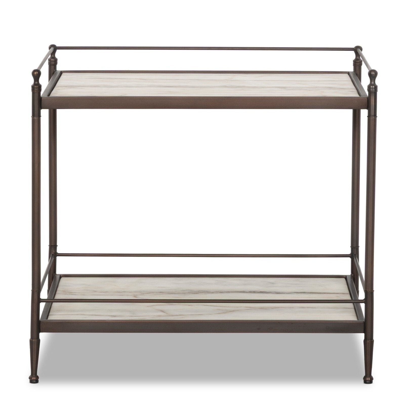 Four Hands Eisen Striated Marble Nightstand front view