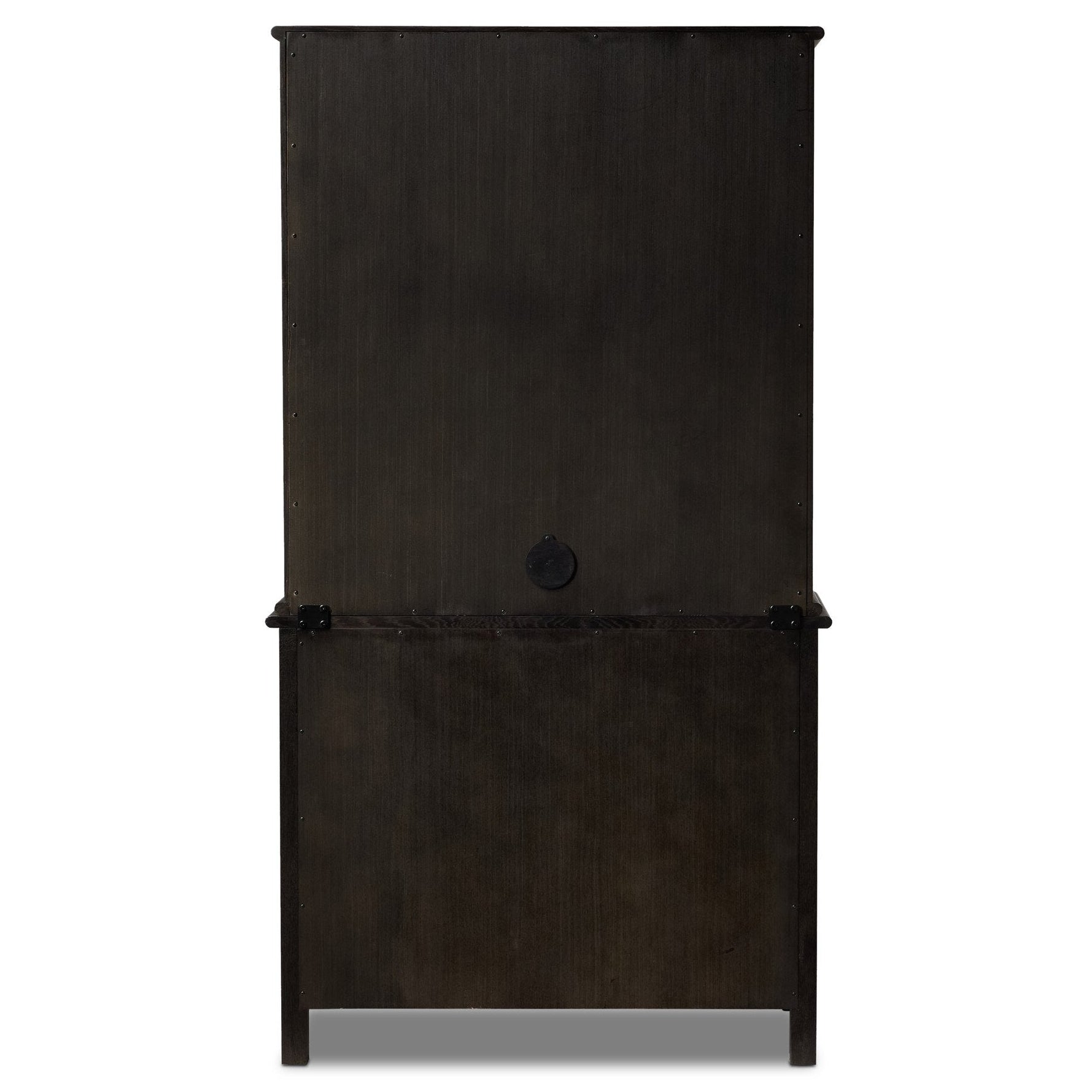 Four Hands Pika Smoked Black Oak Armoire back view