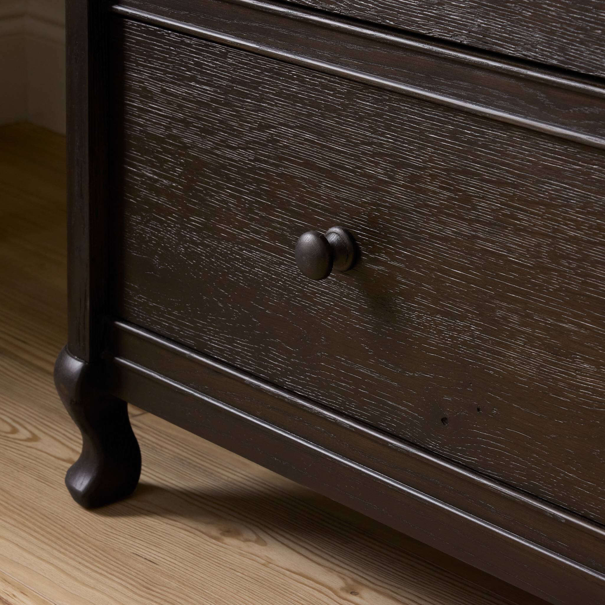 Four Hands Pika Smoked Black Oak Armoire detail view 5