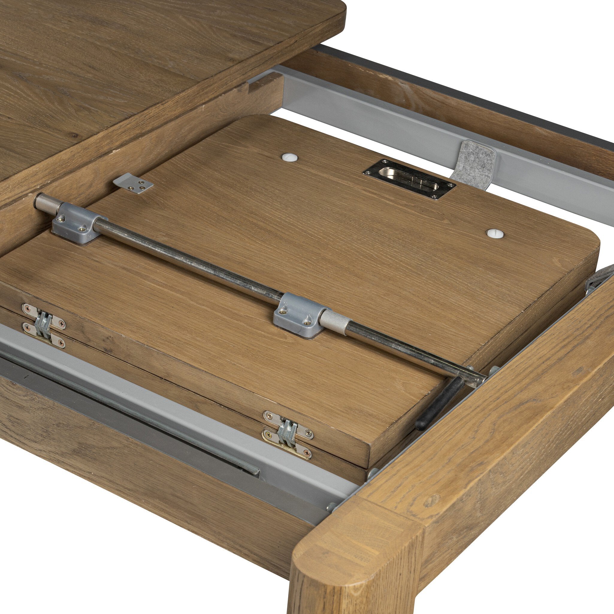 Four Hands Noeline Resawn Worn Oak Extension Dining Table detail view 6