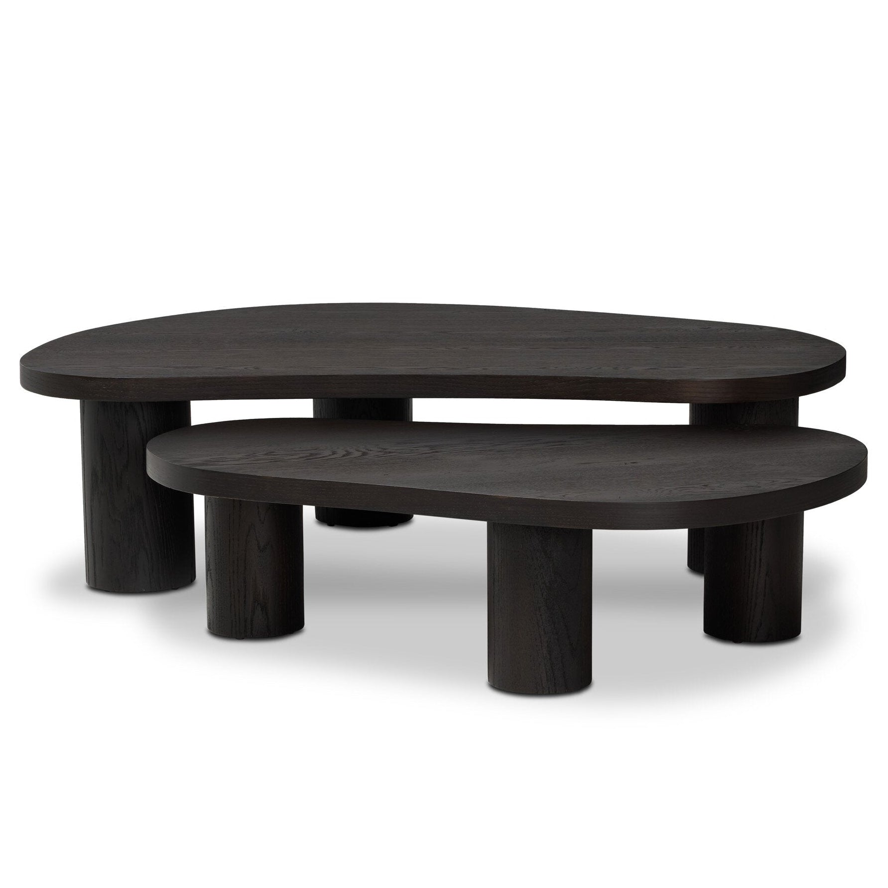 Four Hands Joji Aged Black Nesting Coffee Table front view