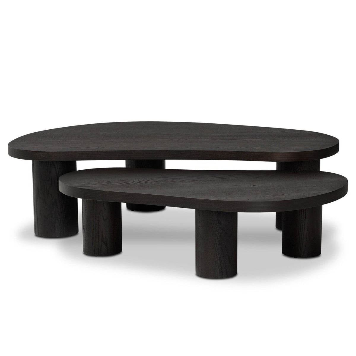 Four Hands Joji Aged Black Nesting Coffee Table front view