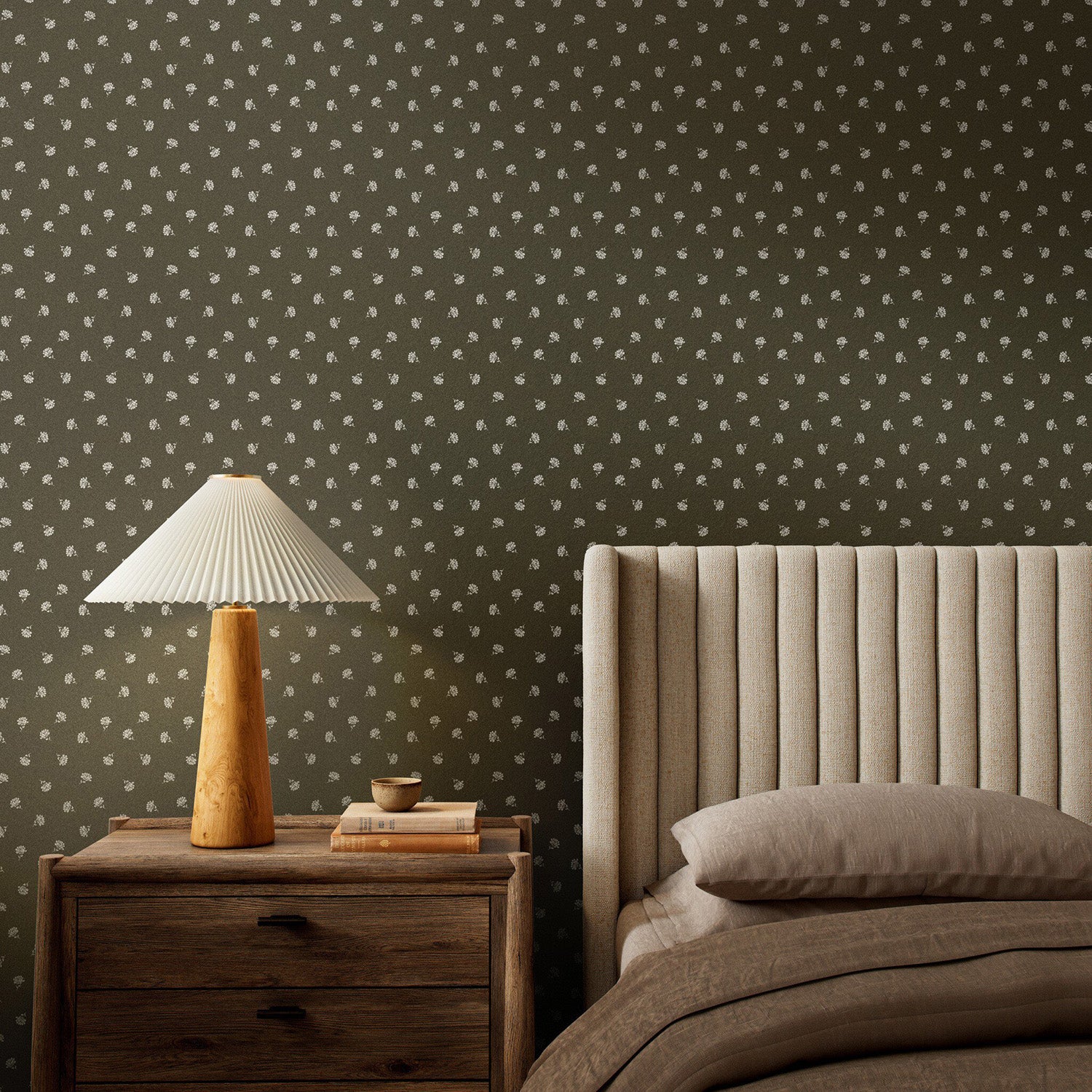 Gold Rush Art Co. x Four Hands Small Floral Olive I Wallpaper