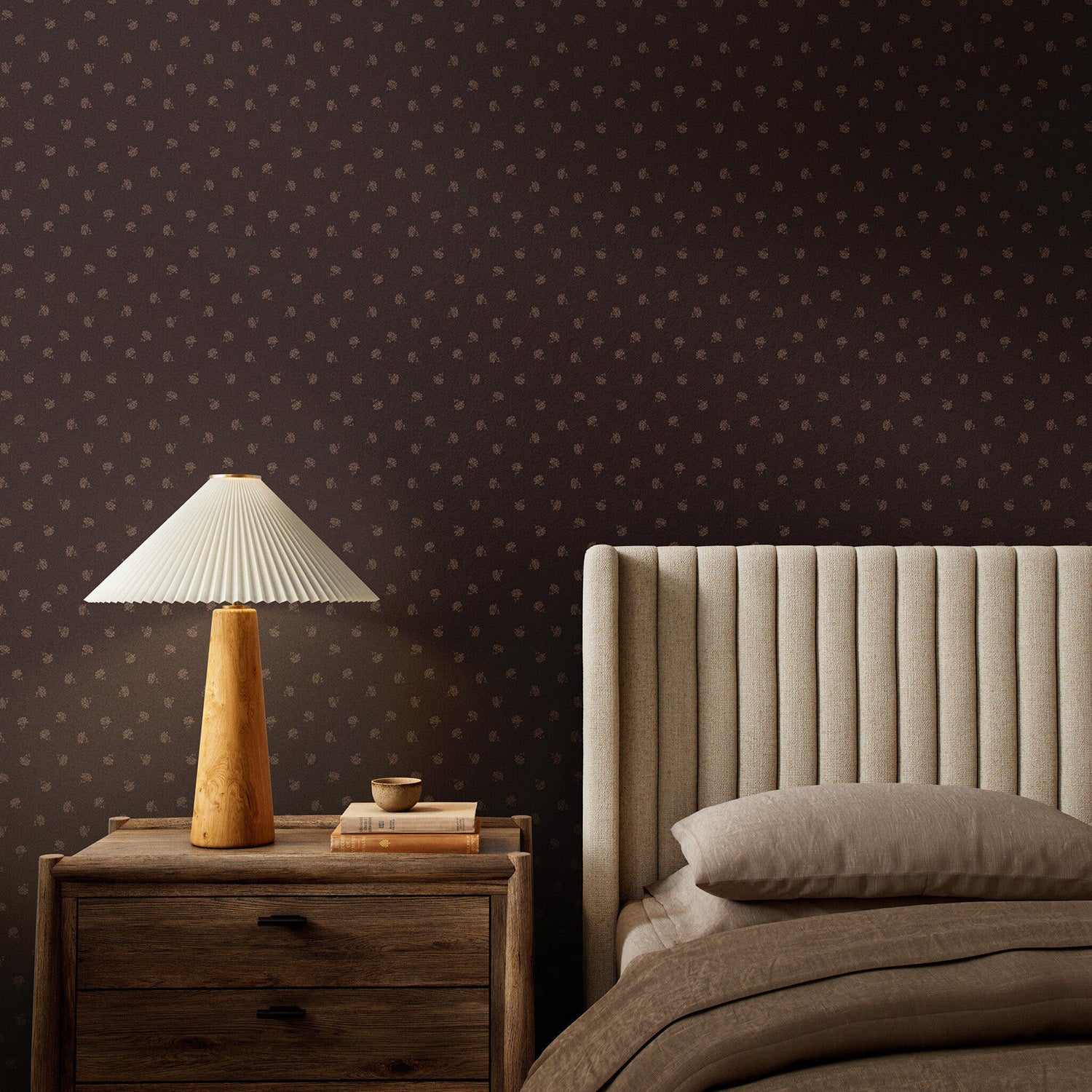 Gold Rush Art Co. x Four Hands Small Floral Black & Tan I Wallpaper