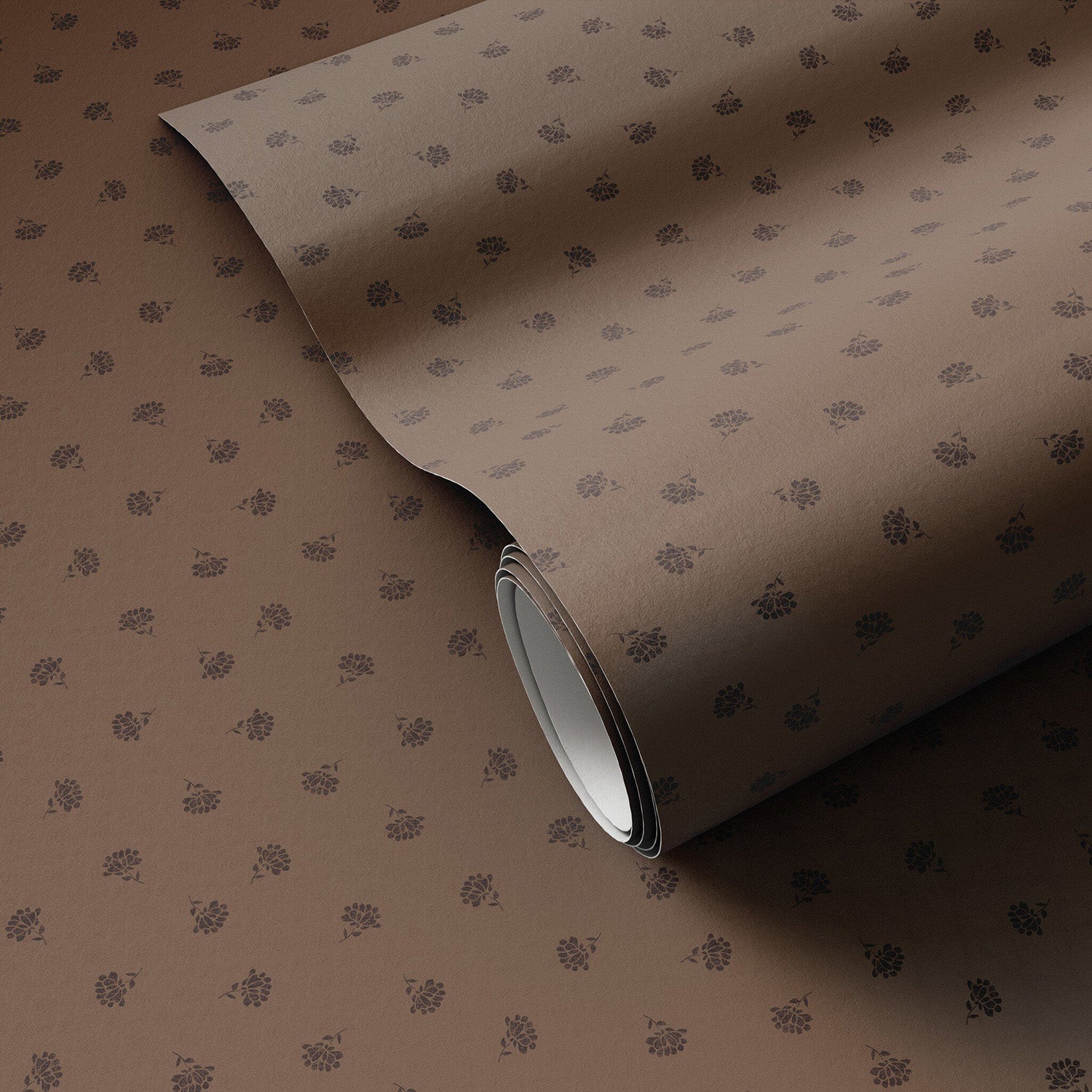 Gold Rush Art Co. x Four Hands Small Floral Black & Tan II Wallpaper