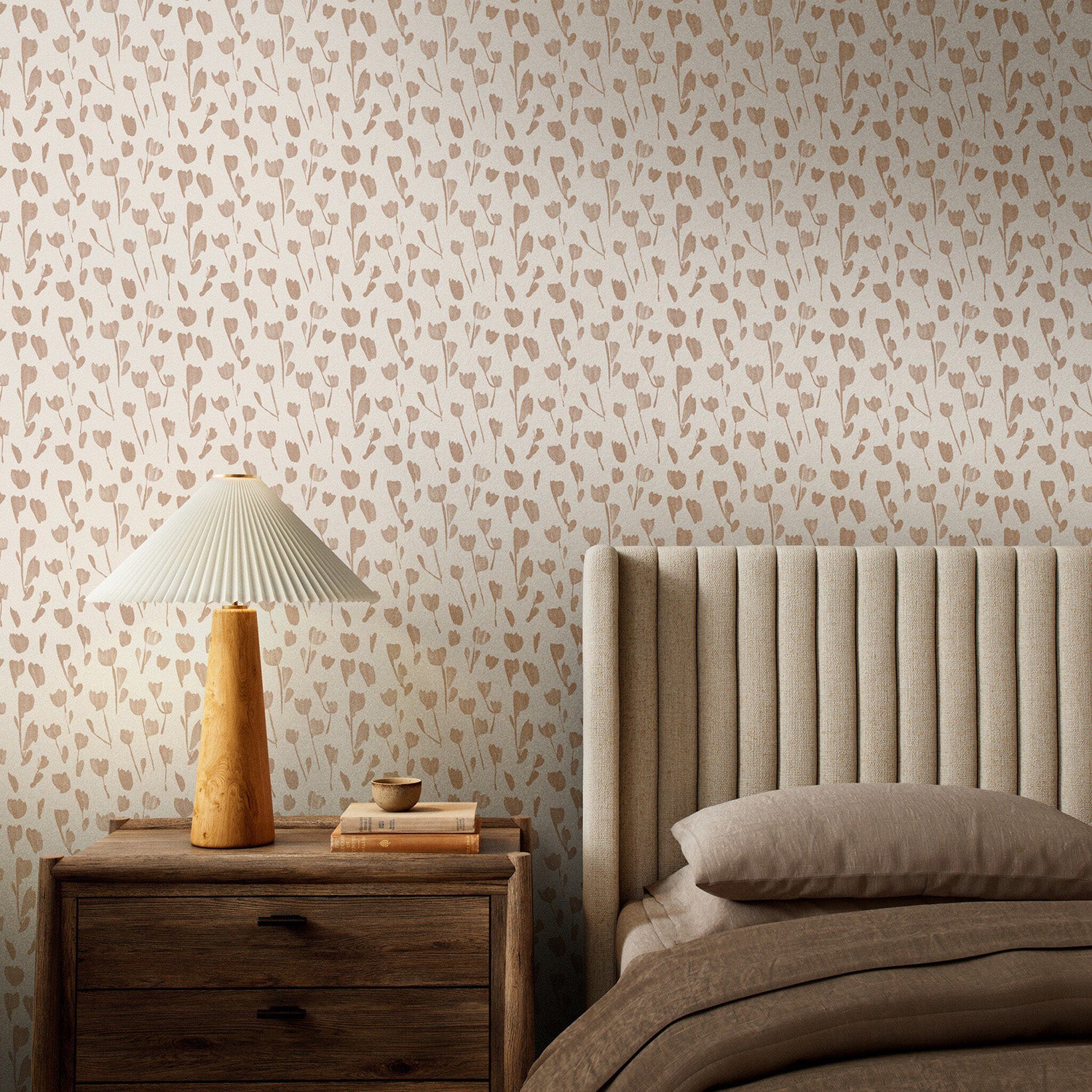 Roseanne Kenny x Four Hands Wild Flowers I Tan I Wallpaper