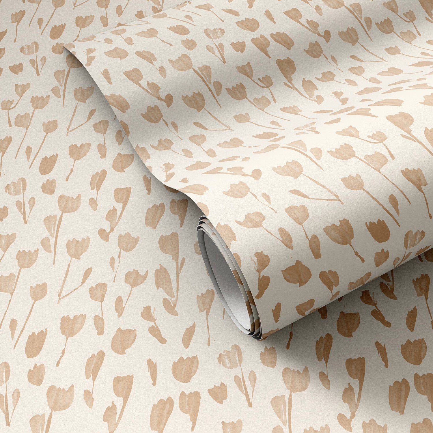 Roseanne Kenny x Four Hands Wild Flowers I Tan I Wallpaper