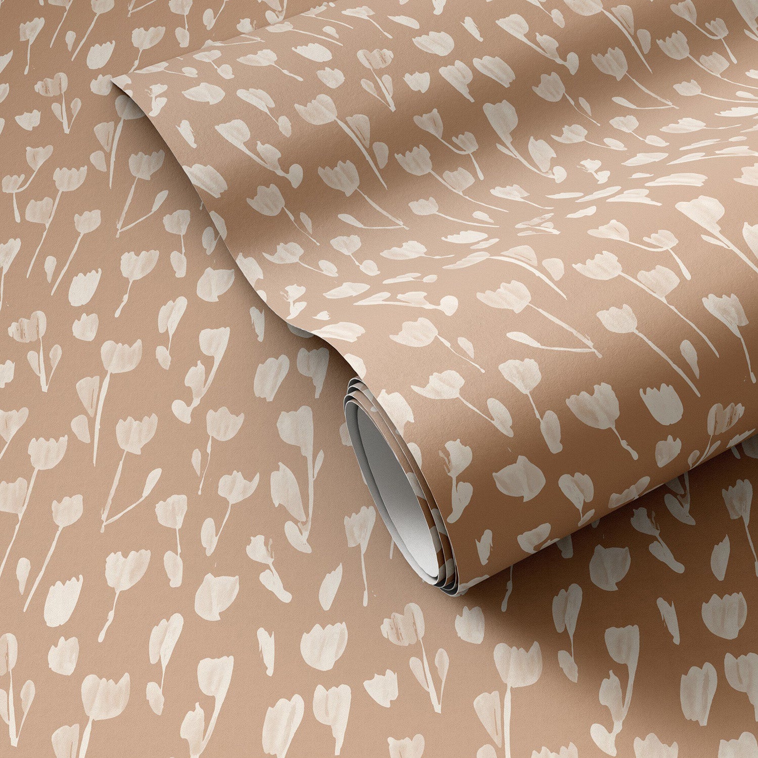 Roseanne Kenny x Four Hands Wild Flowers I Tan II Wallpaper