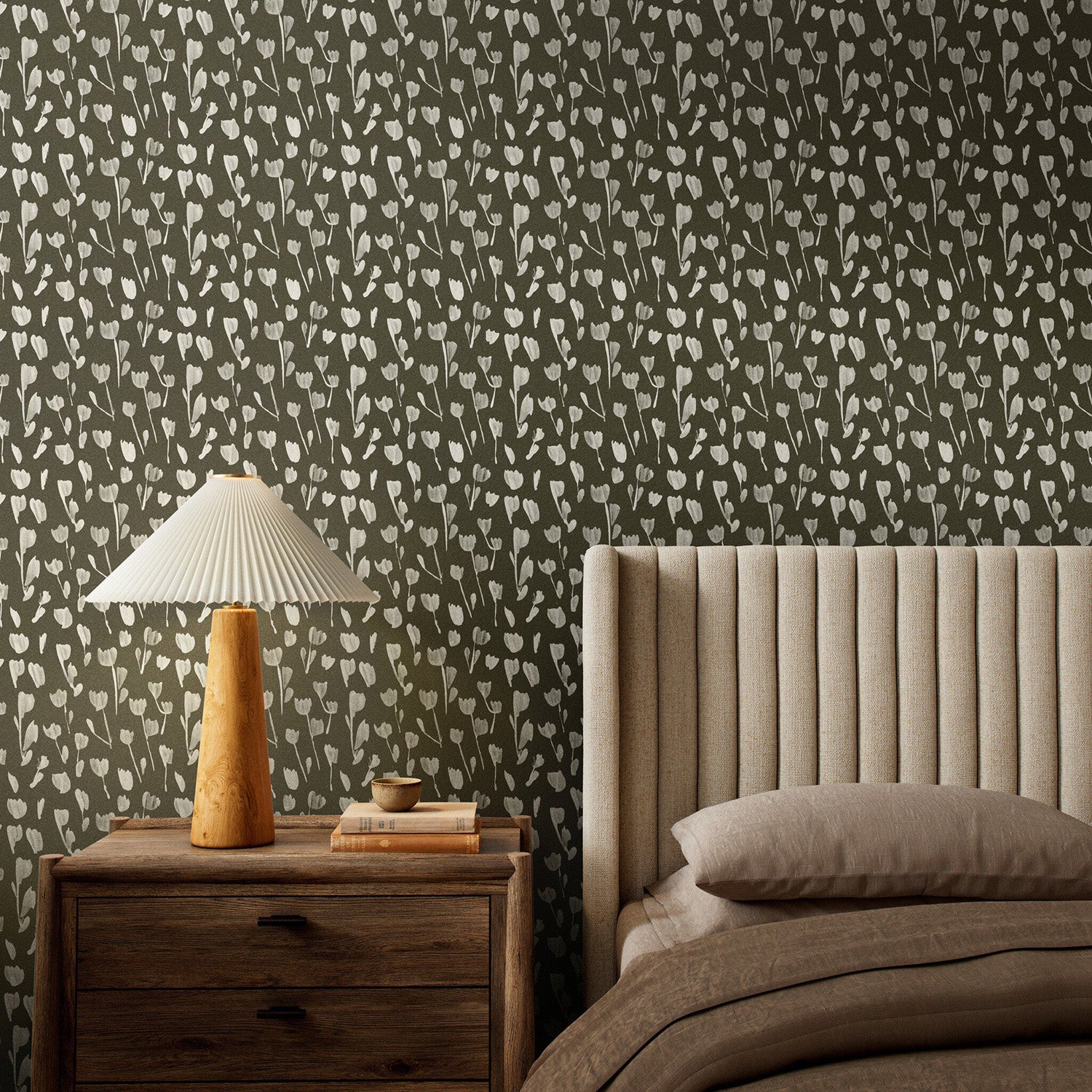 Roseanne Kenny x Four Hands Wild Flowers I Olive II Wallpaper