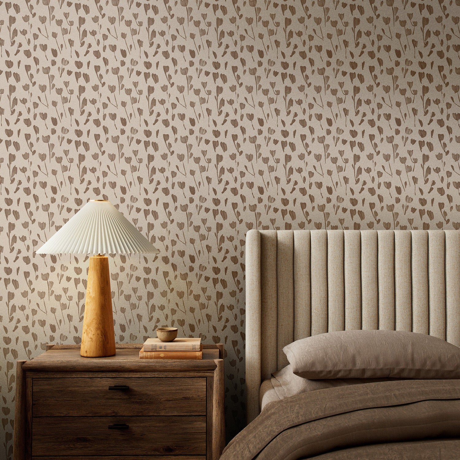 Roseanne Kenny x Four Hands Wild Flowers I Taupe I Wallpaper