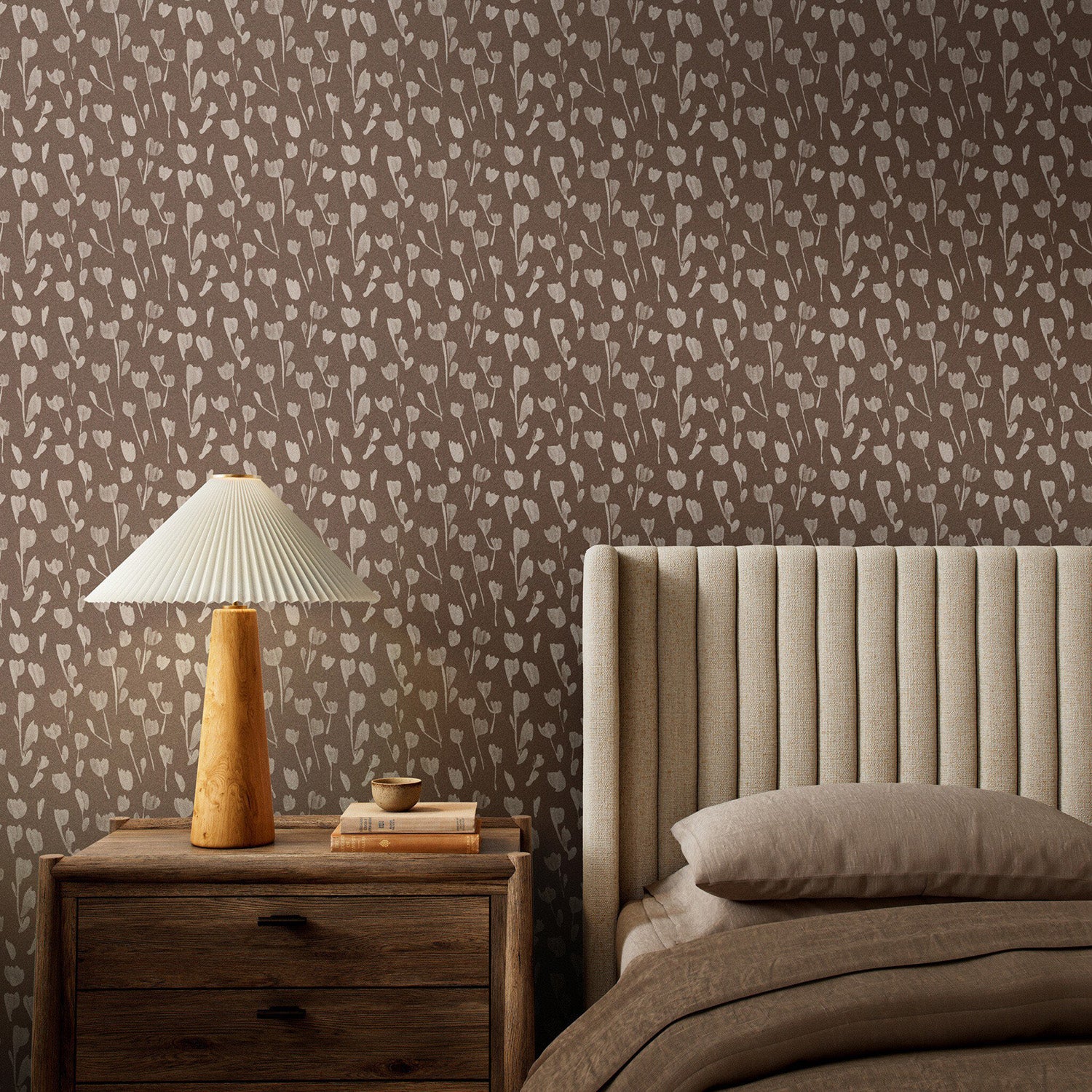 Roseanne Kenny x Four Hands Wild Flowers I Taupe II Wallpaper