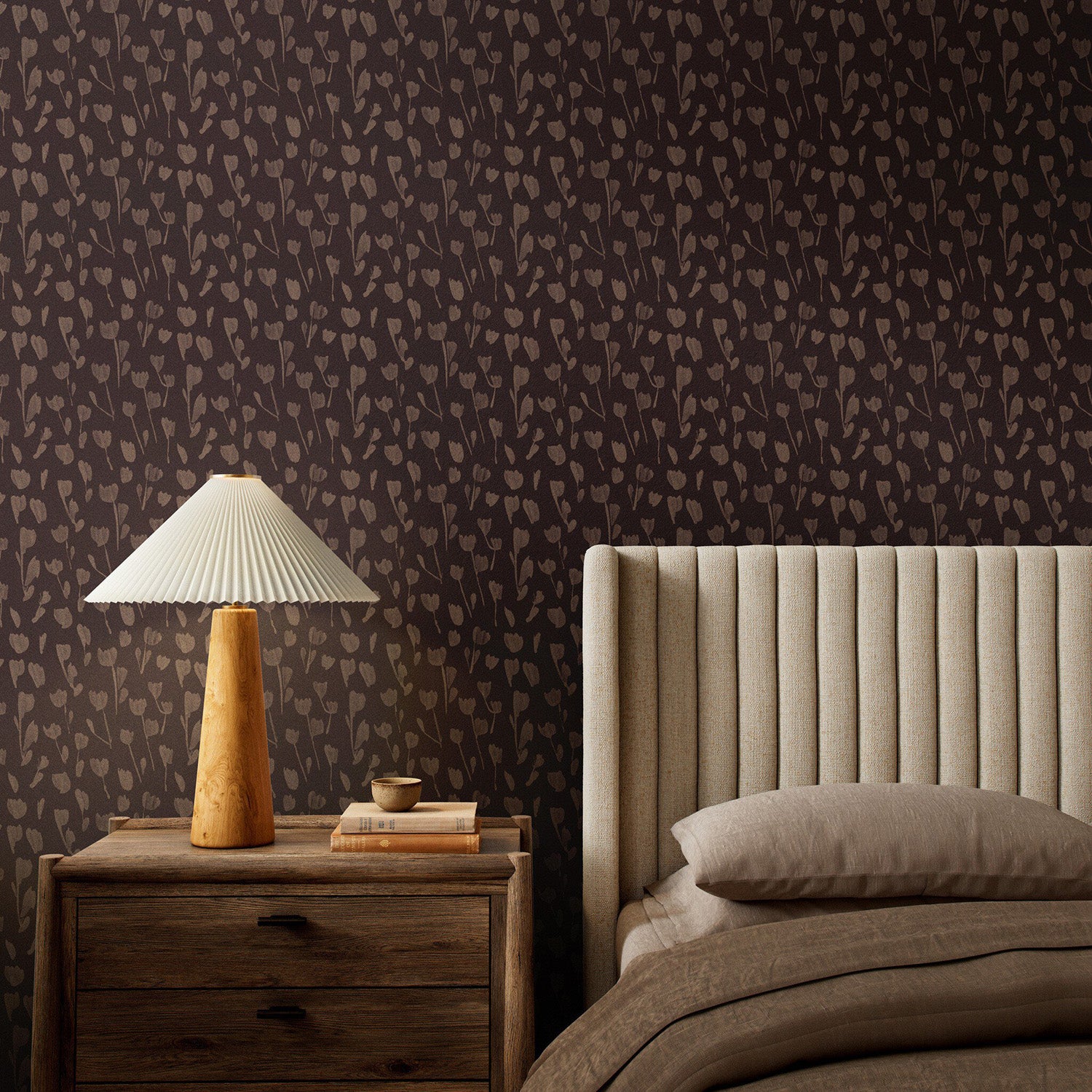 Roseanne Kenny x Four Hands Wild Flowers I Black & Tan II Wallpaper