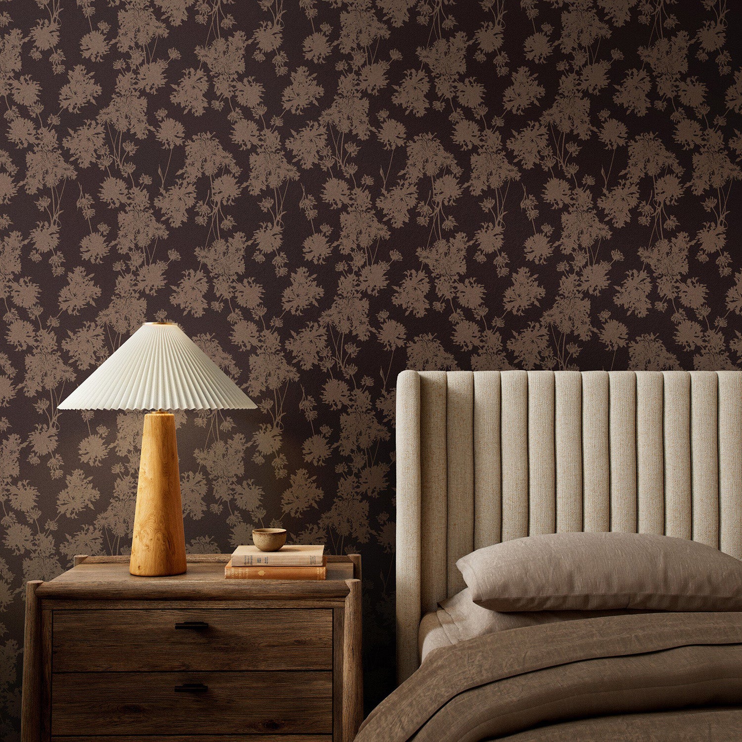 Gold Rush Art Co. x Four Hands Flora Black & Tan I Wallpaper