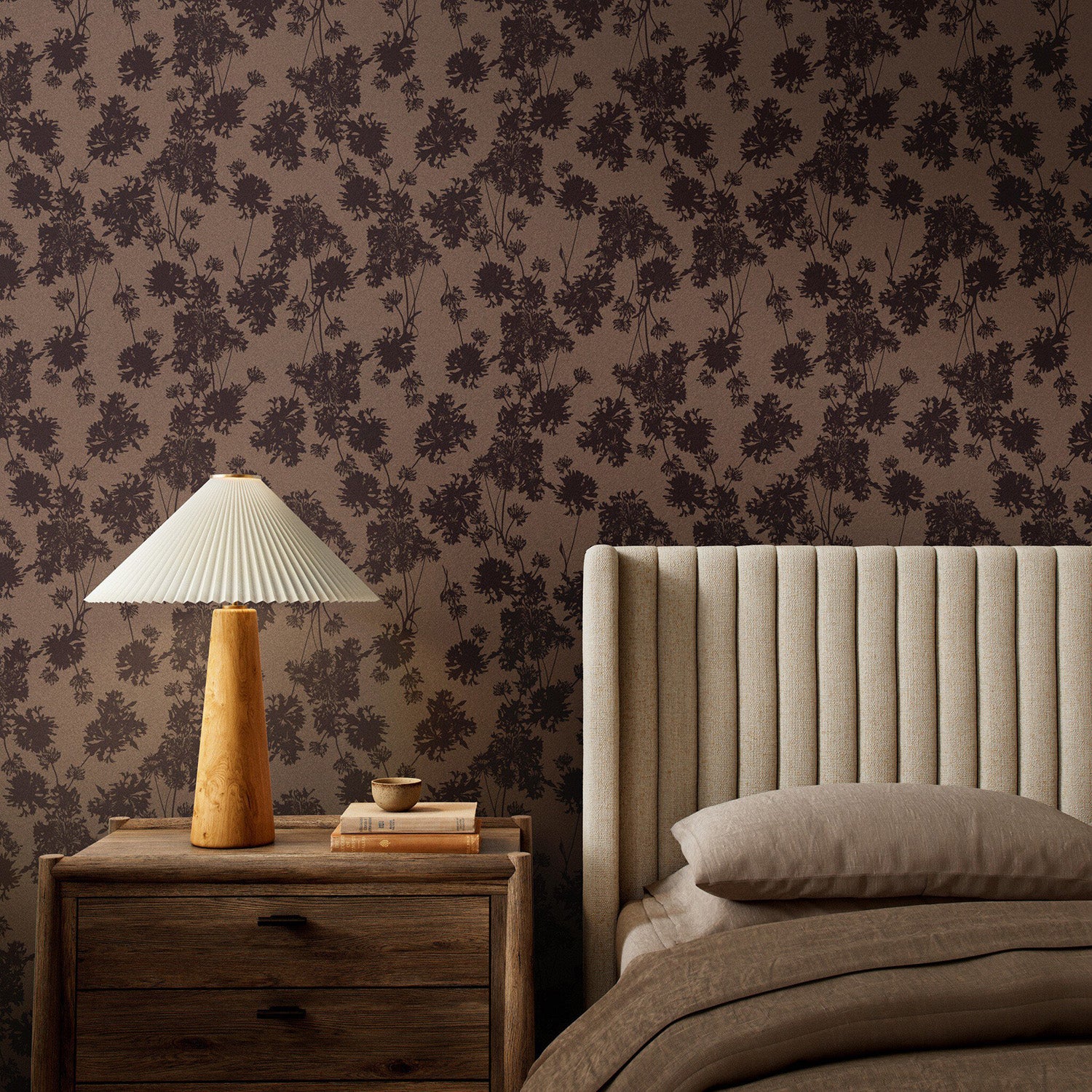 Gold Rush Art Co. x Four Hands Flora Black & Tan II Wallpaper