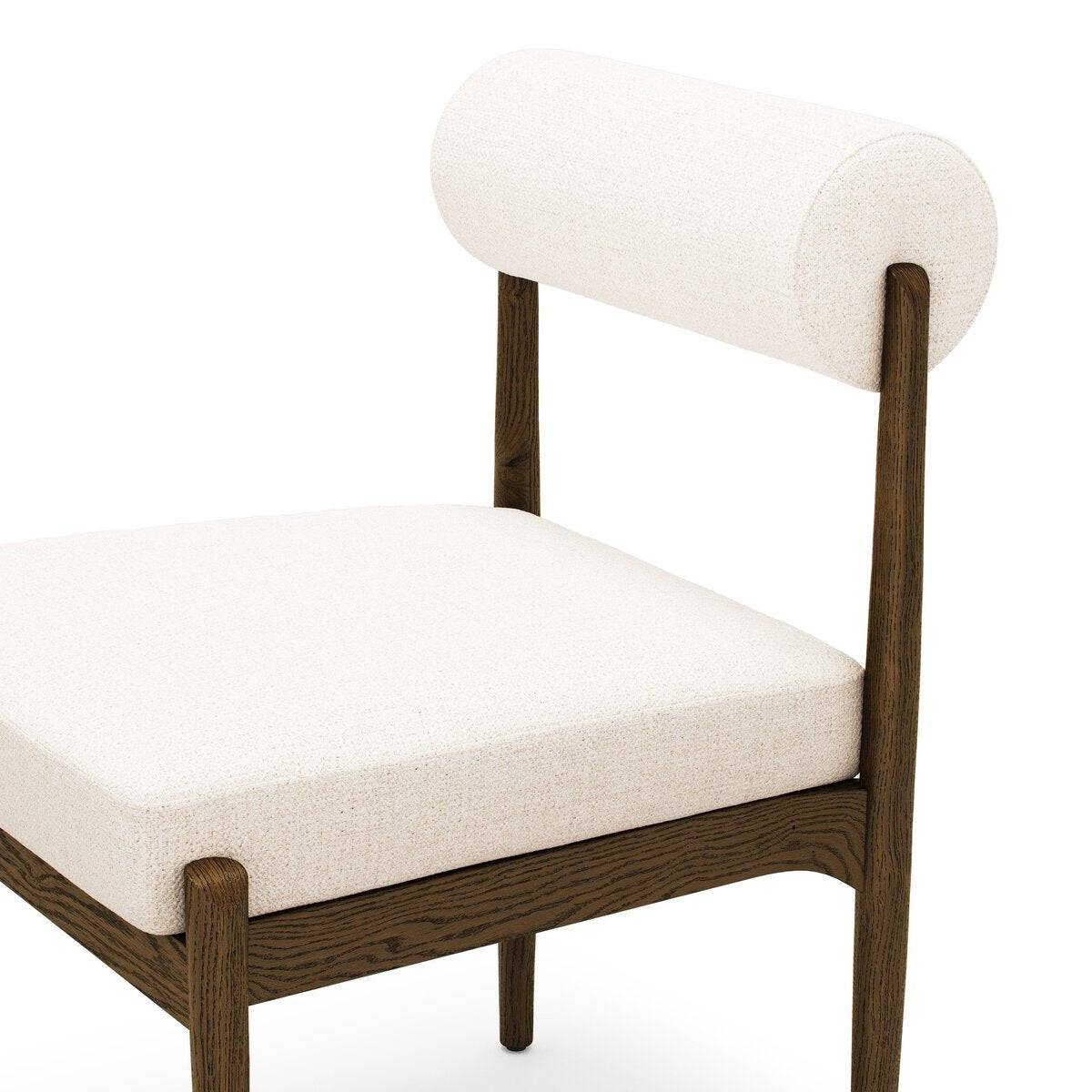 Four Hands Jazelle Dover Crescent Dining Chair Set of 2 on tan ash, close-up detail of fabric, view 1