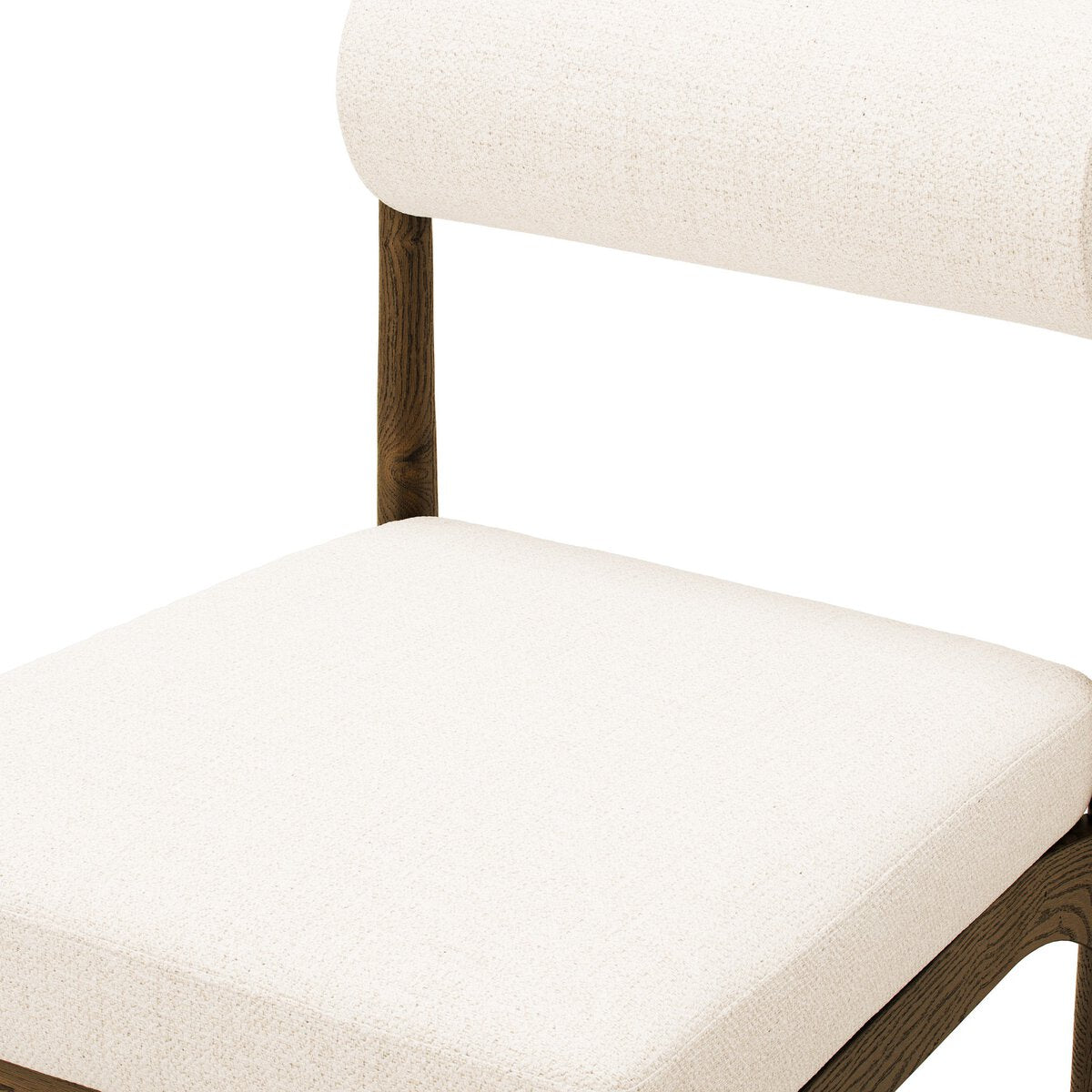 Four Hands Jazelle Dover Crescent Dining Chair Set of 2 on tan ash, close-up detail of fabric, view 2