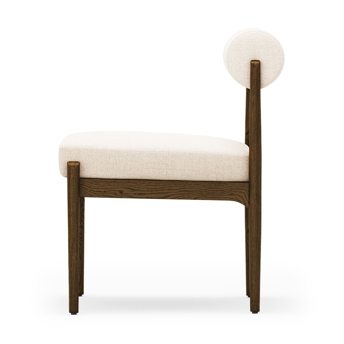 Four Hands Jazelle Dover Crescent Dining Chair Set of 2 on tan ash, side profile view