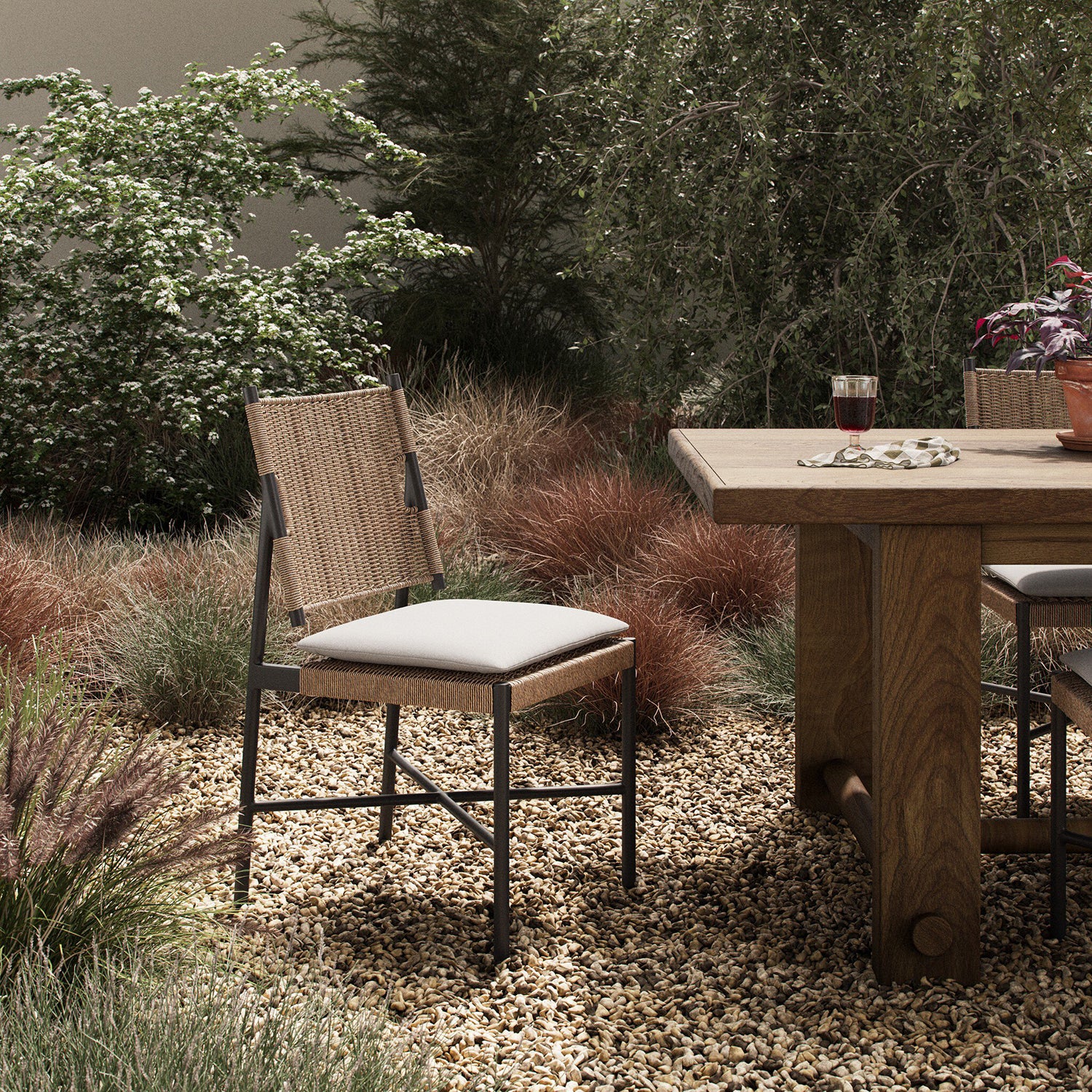 Four Hands Miller Outdoor Woven Dining Chair Set of 2