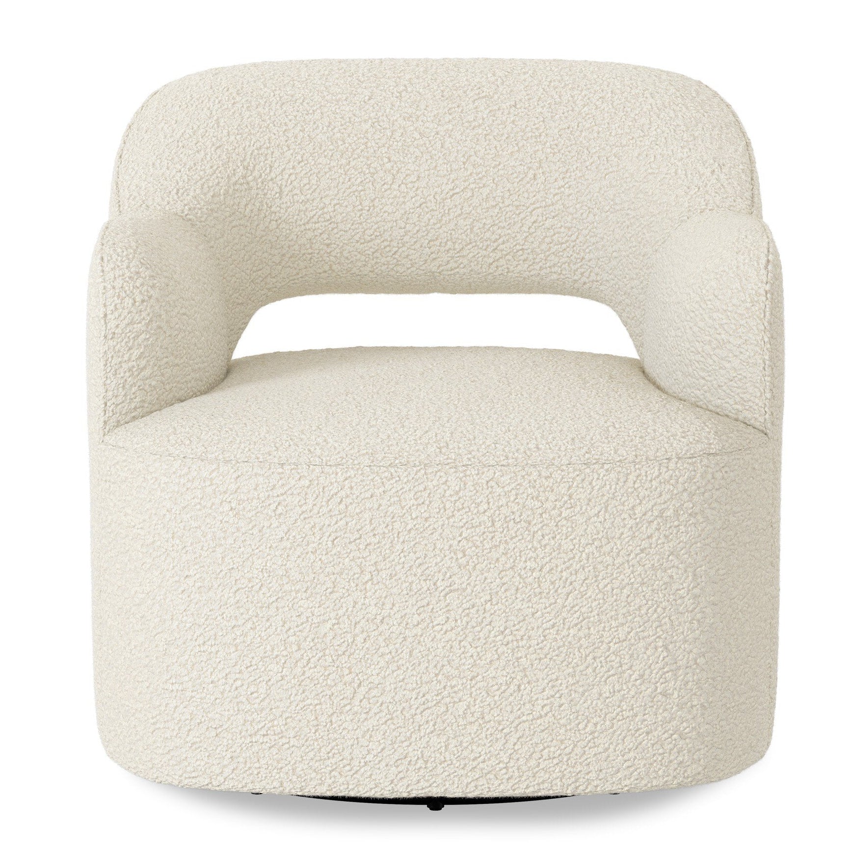 Four Hands Blythe Sheepskin Natural Swivel Chair front view