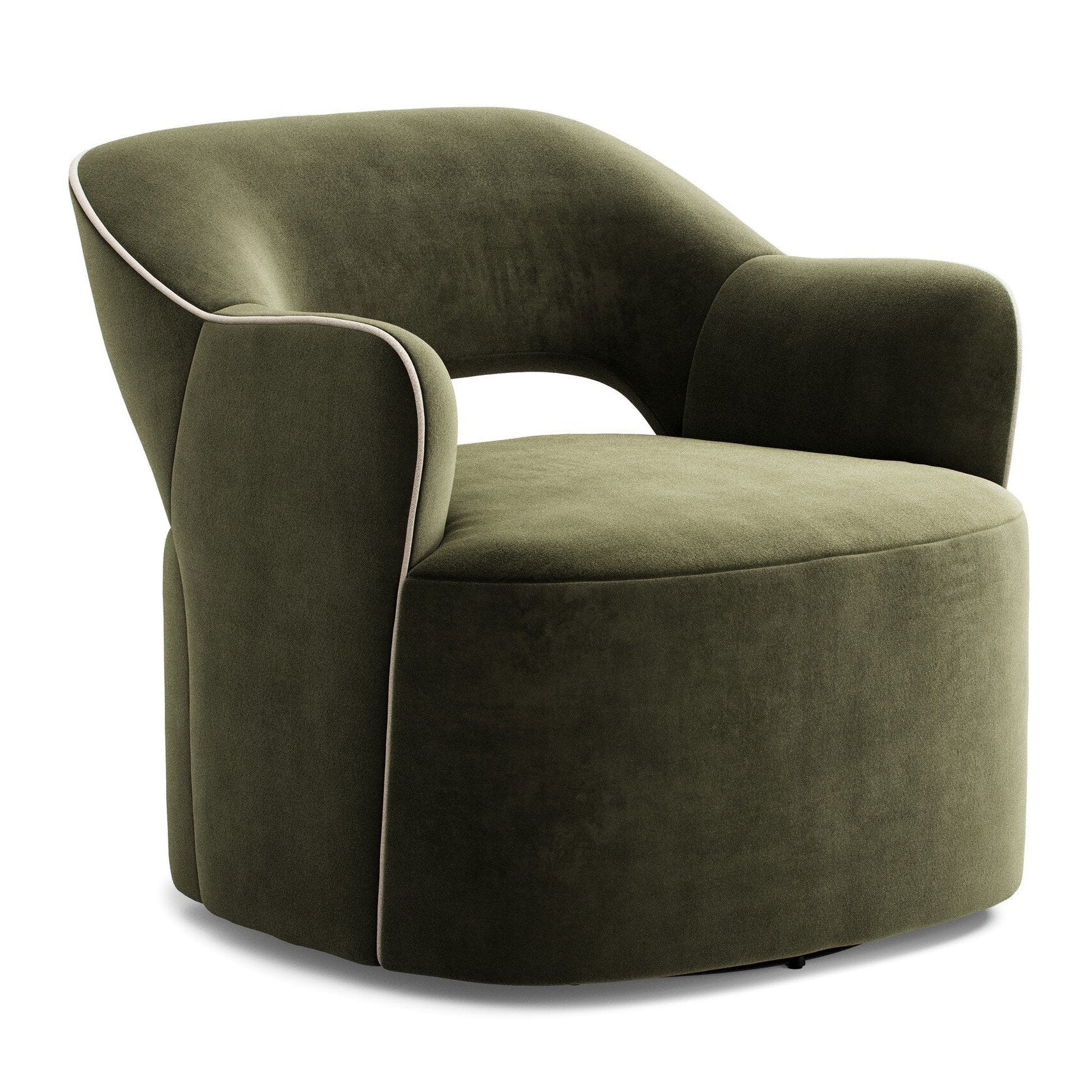 Four Hands Blythe Surrey Olive Swivel Chair styled view
