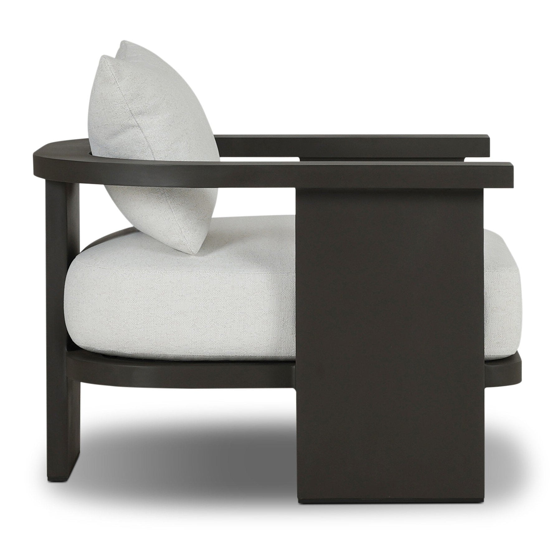 Four Hands Tahana Alessi Linen Metal Outdoor Chair side view