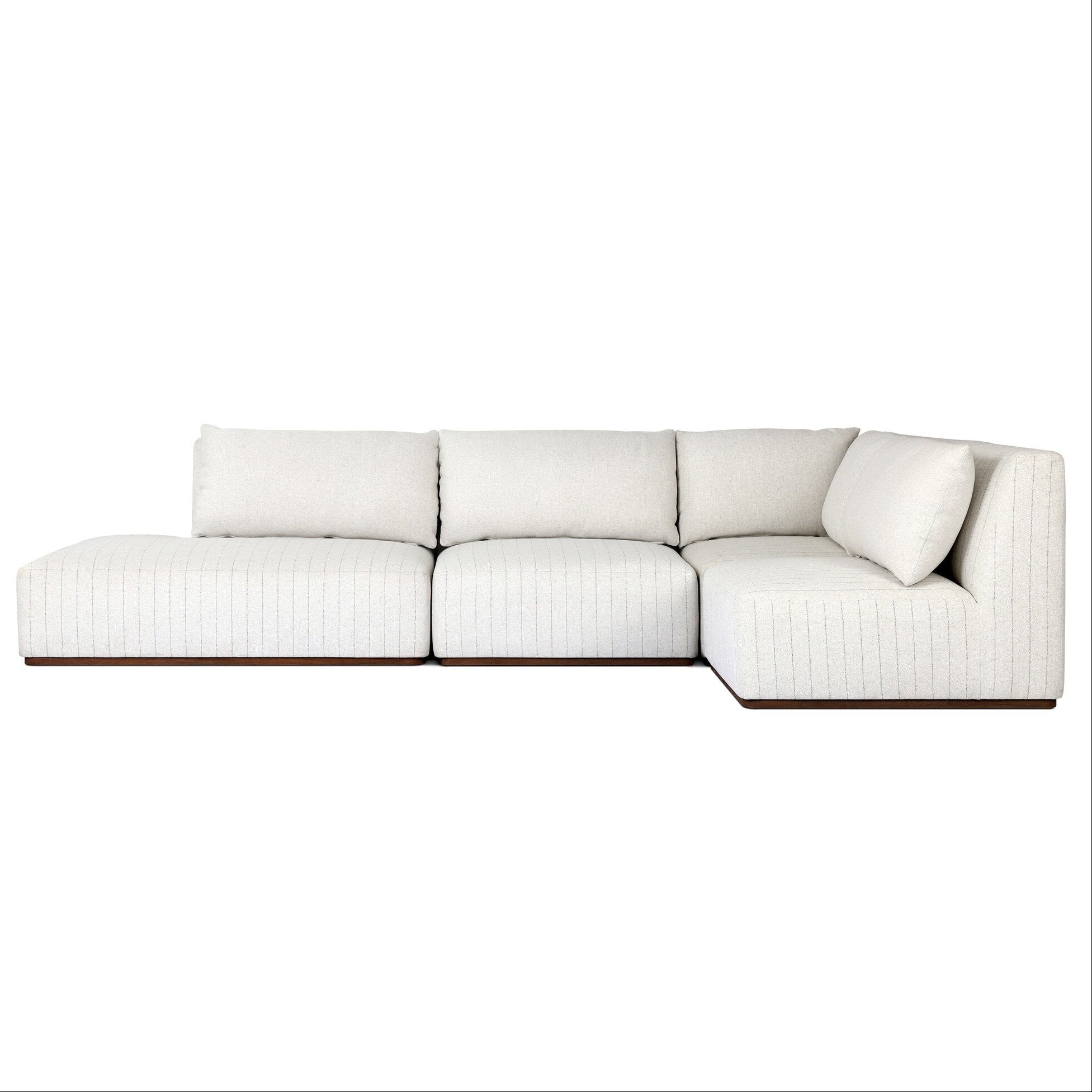 Four Hands Adler Amalfi Natural 4 Piece Outdoor Sectional Sofa front view