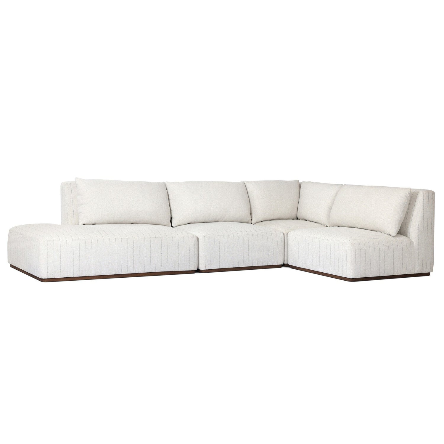 Four Hands Adler Amalfi Natural 4 Piece Outdoor Sectional Sofa styled setting