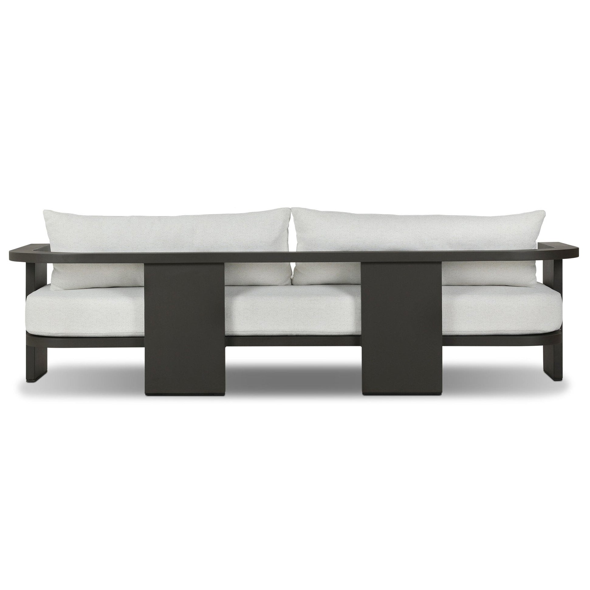 Four Hands Tahana Alessi Linen Metal Outdoor Sofa back view