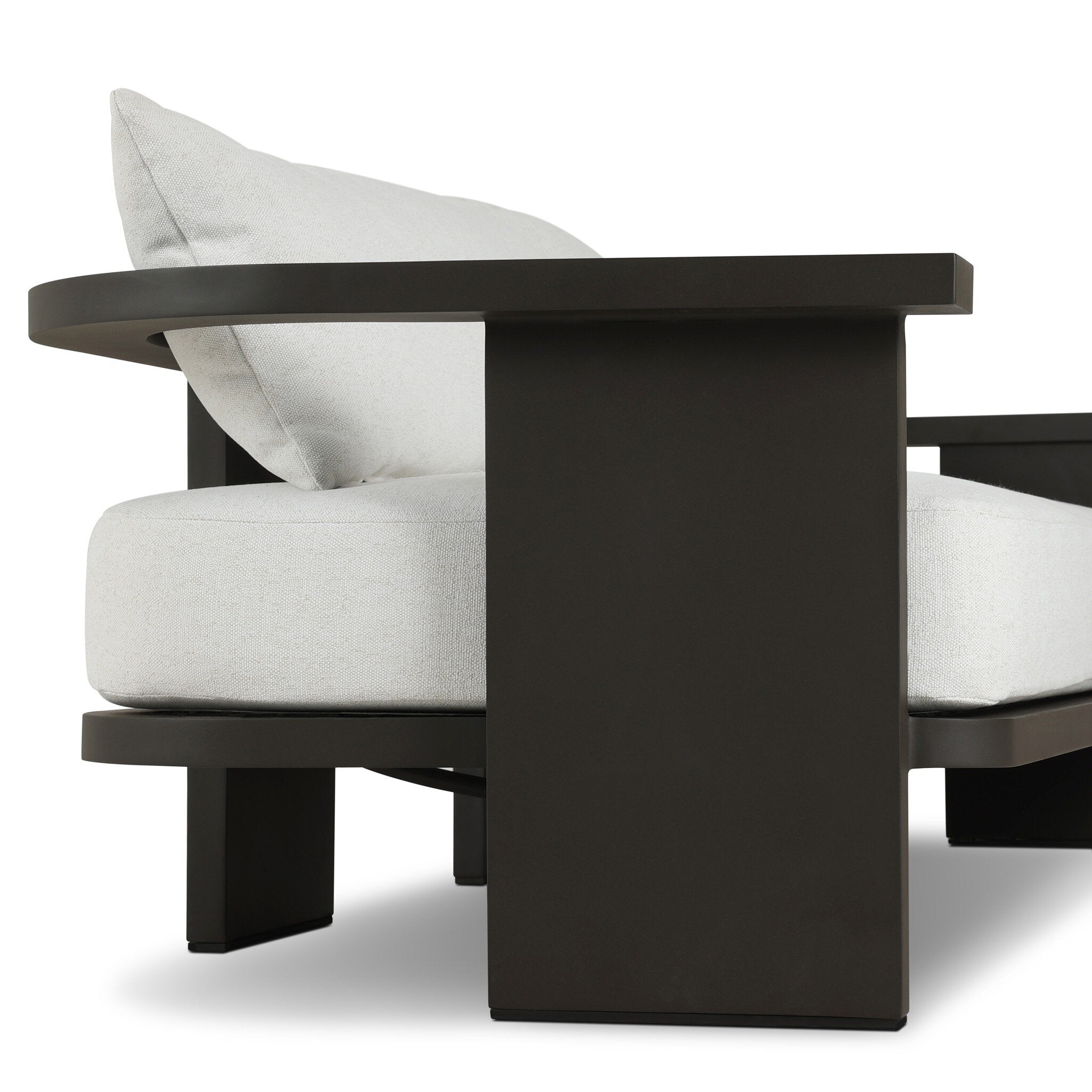 Four Hands Tahana Alessi Linen Metal Outdoor Sofa close-up detail