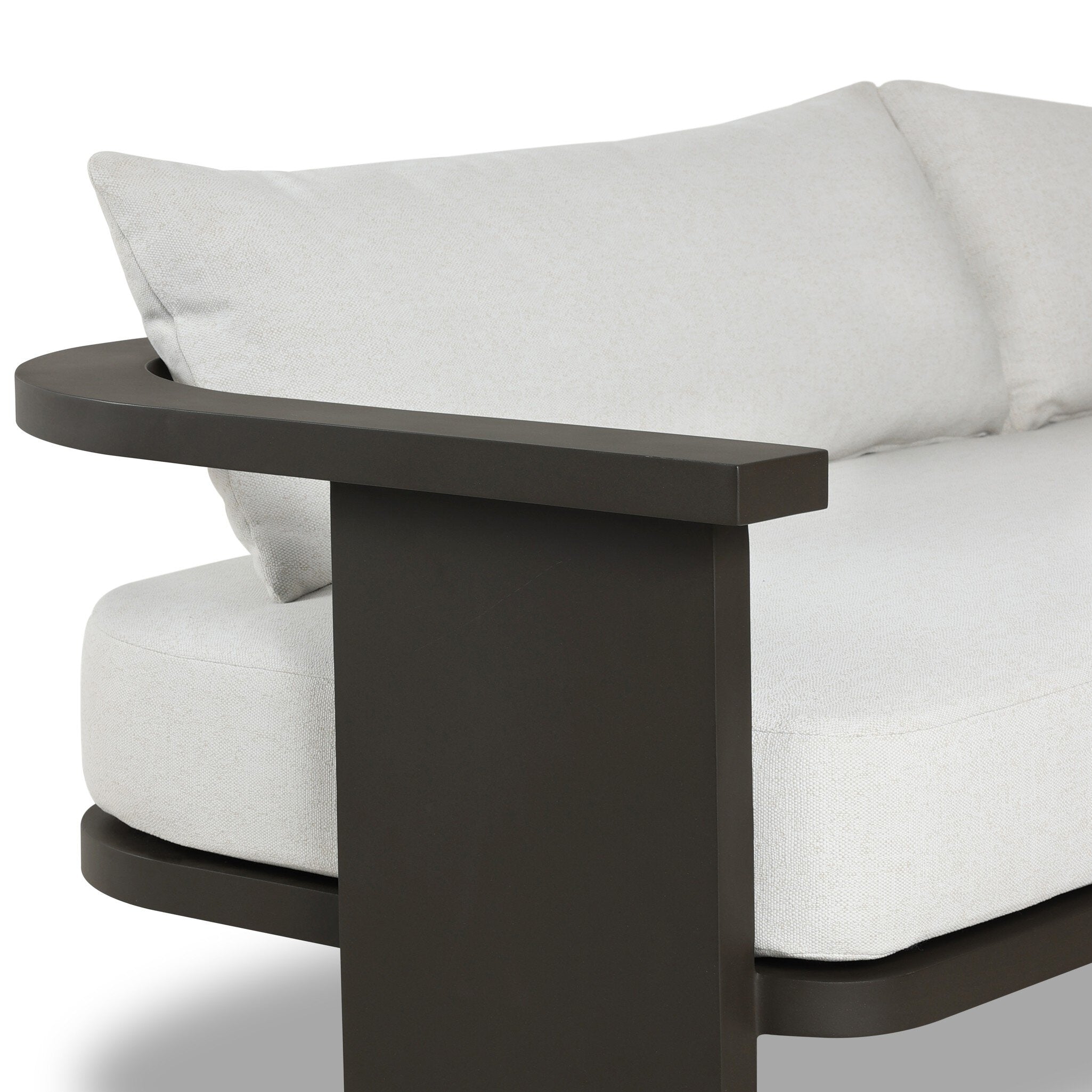 Four Hands Tahana Alessi Linen Metal Outdoor Sofa texture close-up
