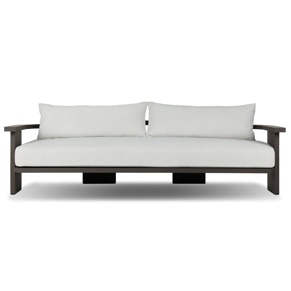 Four Hands Tahana Alessi Linen Metal Outdoor Sofa front view