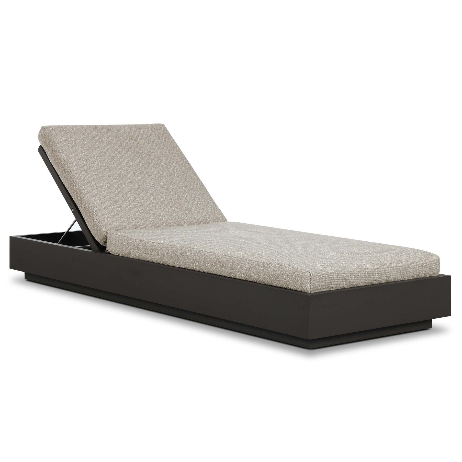 Four Hands Katari Concha Fog Outdoor Chaise styled setting