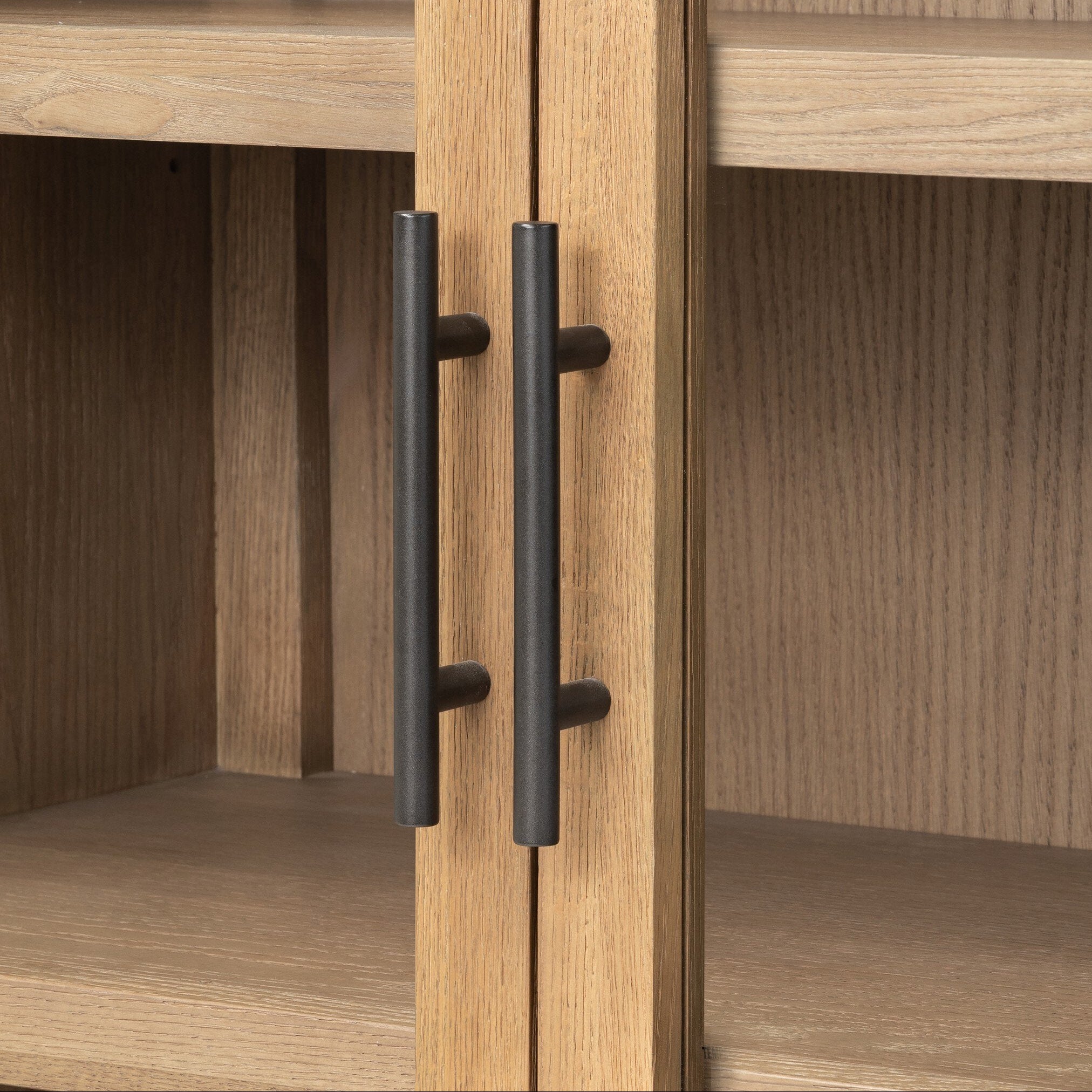 Four Hands Hepburn Drifted Smoked Oak Cabinet texture close-up