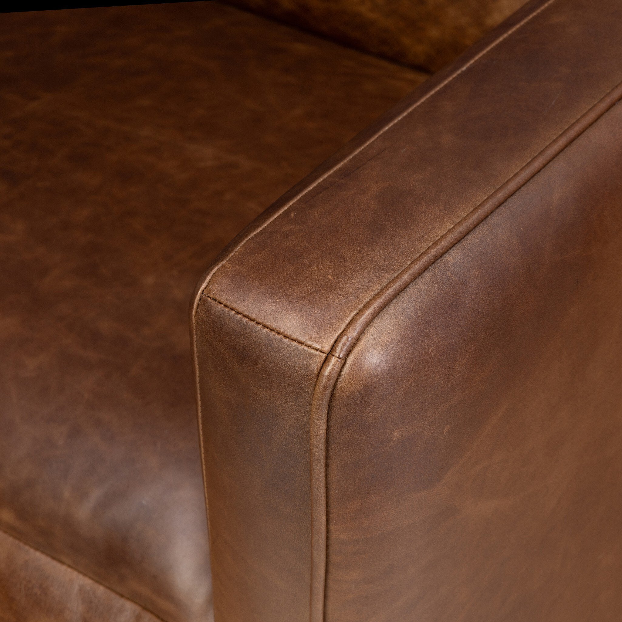 Four Hands Kenlee Raleigh Cigar Power Recliner 5 Piece Sectional Sofa craftsmanship detail