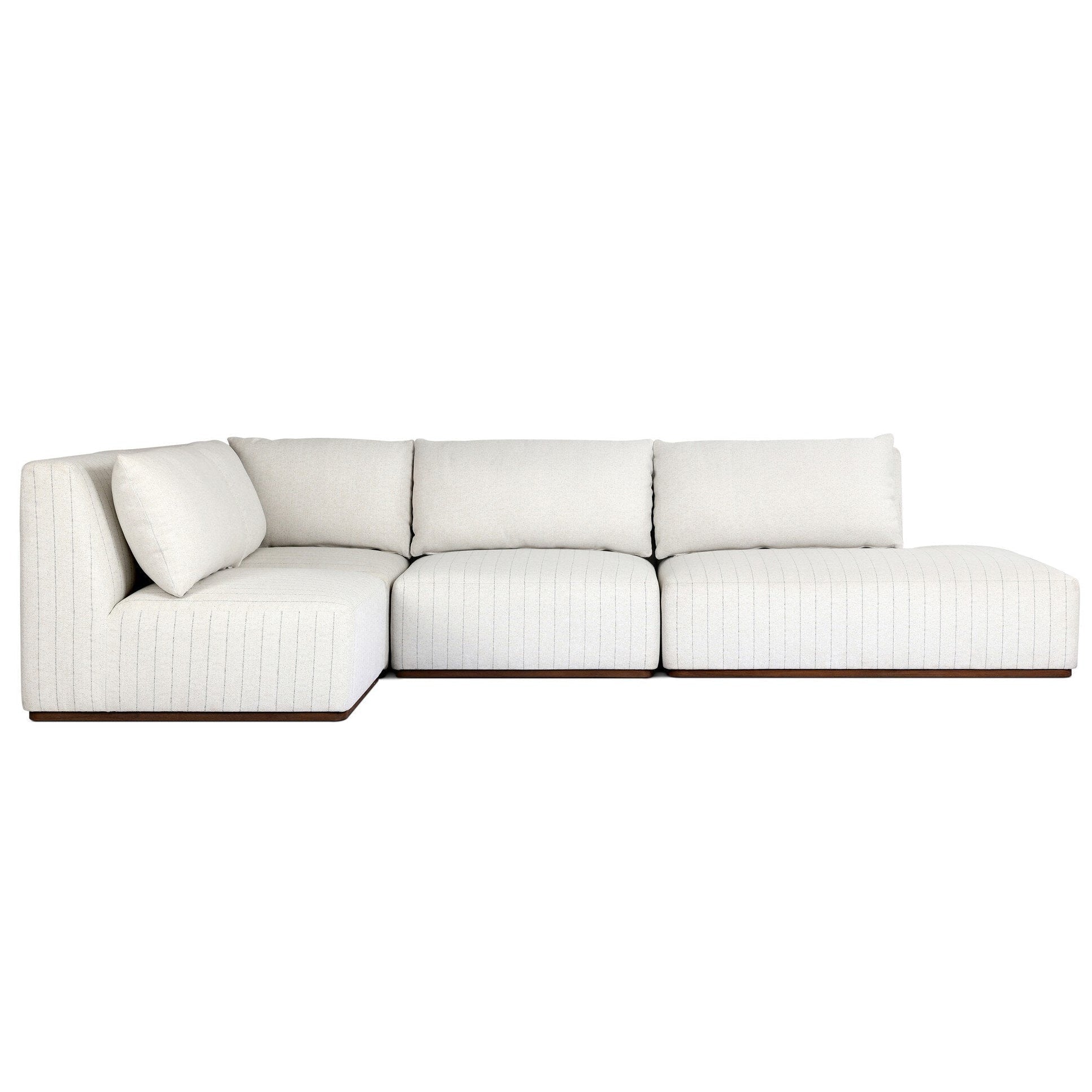 Four Hands Adler Amalfi Natural 4 Piece Outdoor Sectional Sofa front view