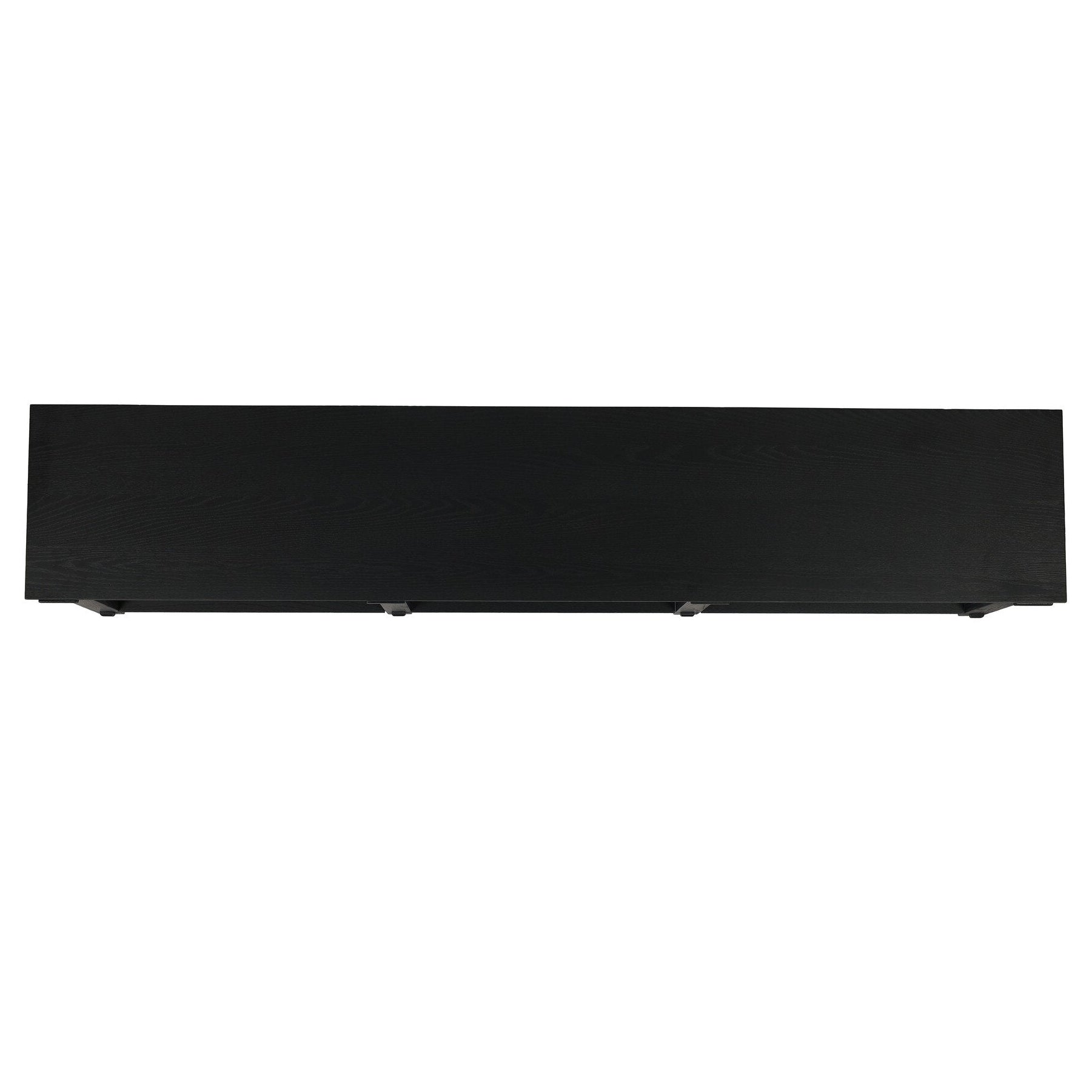 Four Hands Gardendale Stained Black Oak Console Table top-down view