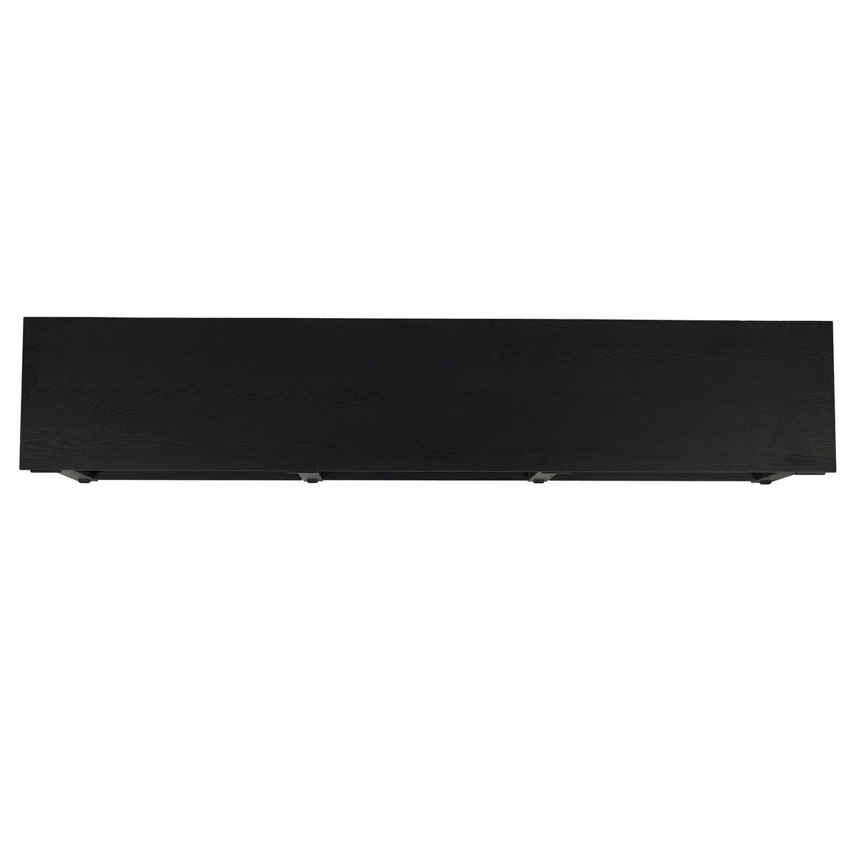 Four Hands Gardendale Stained Black Oak Console Table top-down view
