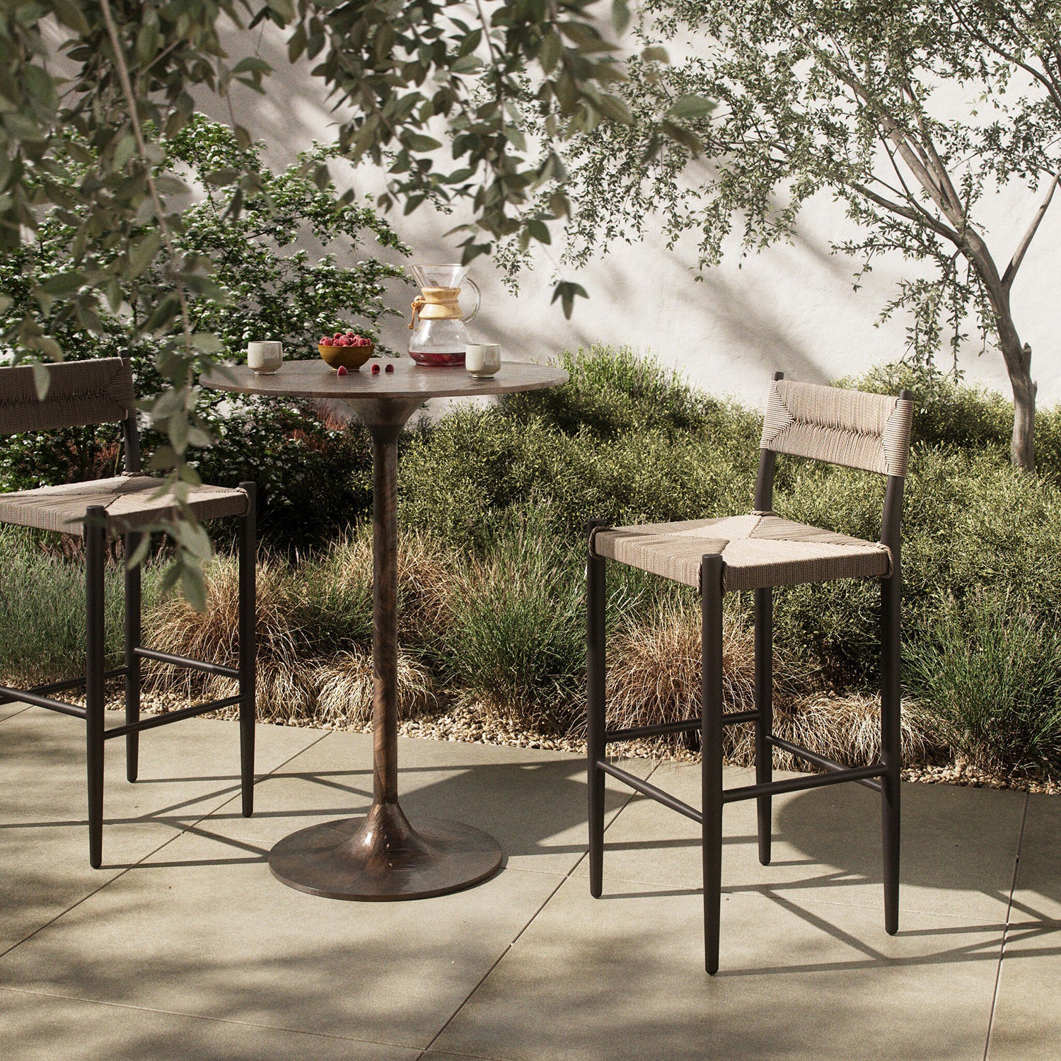 Four Hands Lomas Metal Outdoor Bar Stool Set of 2